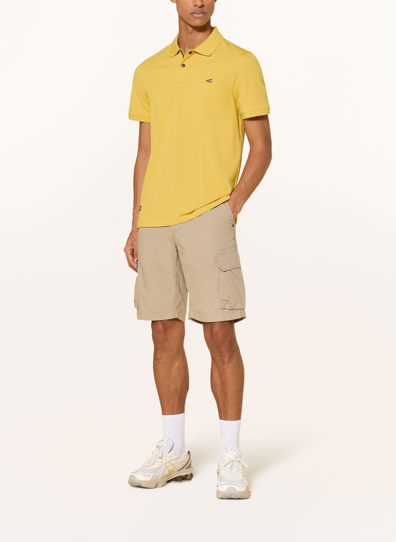 camel active Koszulka polo z pikowanym wzorem: CIEMNOŻÓŁTY