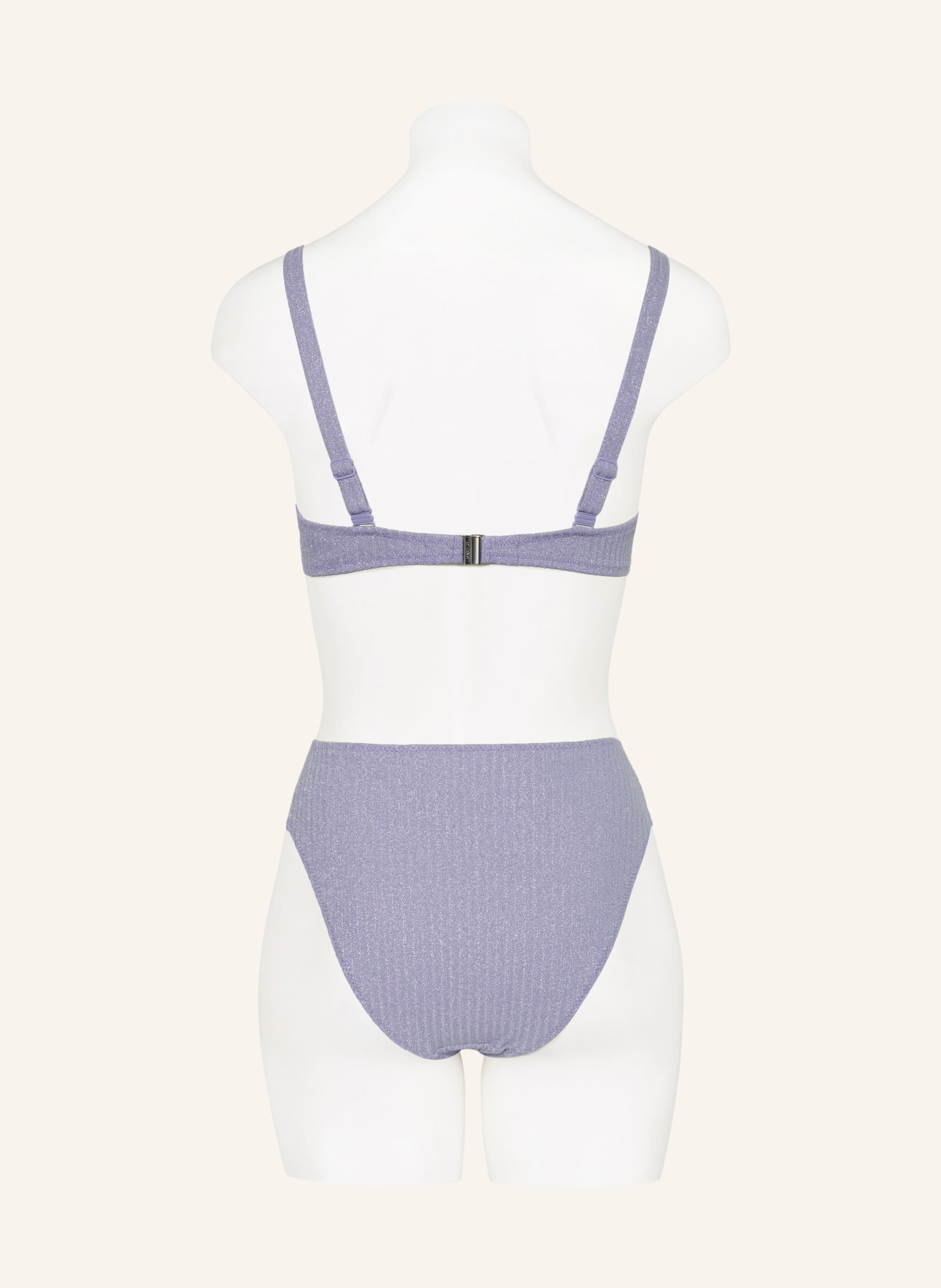 MARIE JO High-Waist-Bikini-Hose TINJIS mit Glitzergarn: HELLBLAU