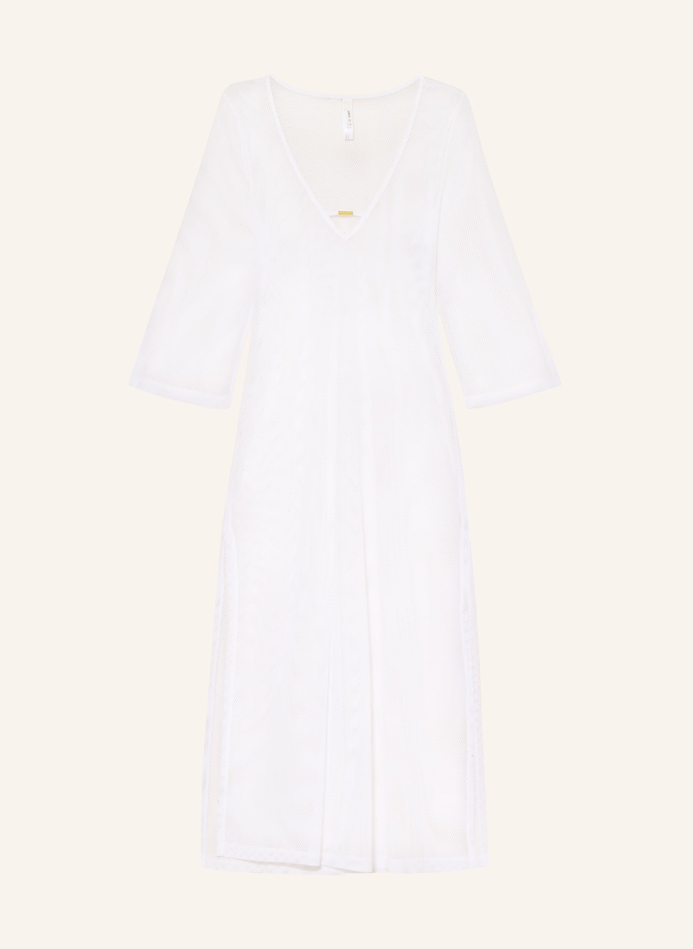 MARIE JO Strandkleid aus Mesh mit 3/4-Arm: WEISS