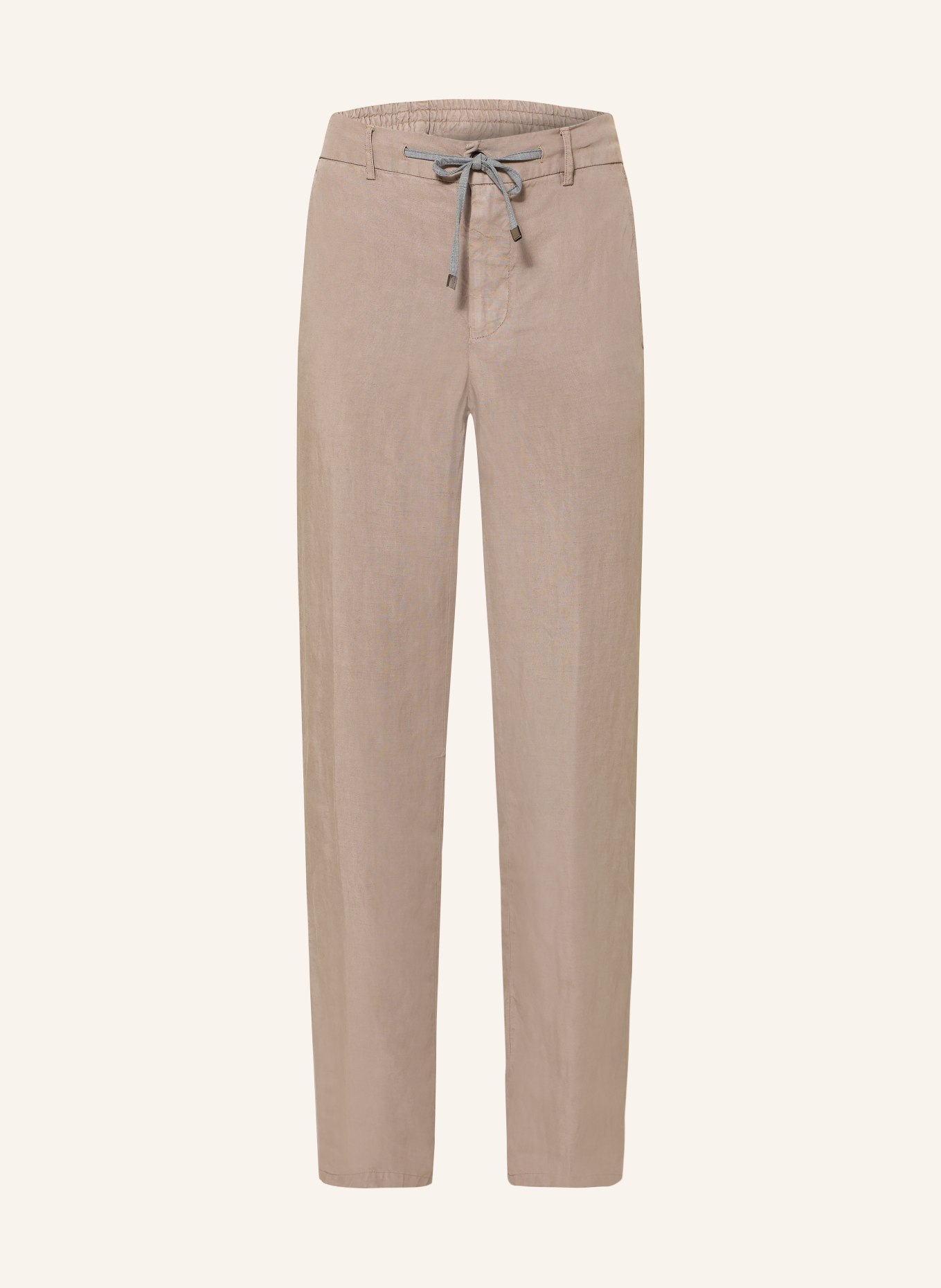 BERWICH Chino Regular Fit met linnen: TAUPE