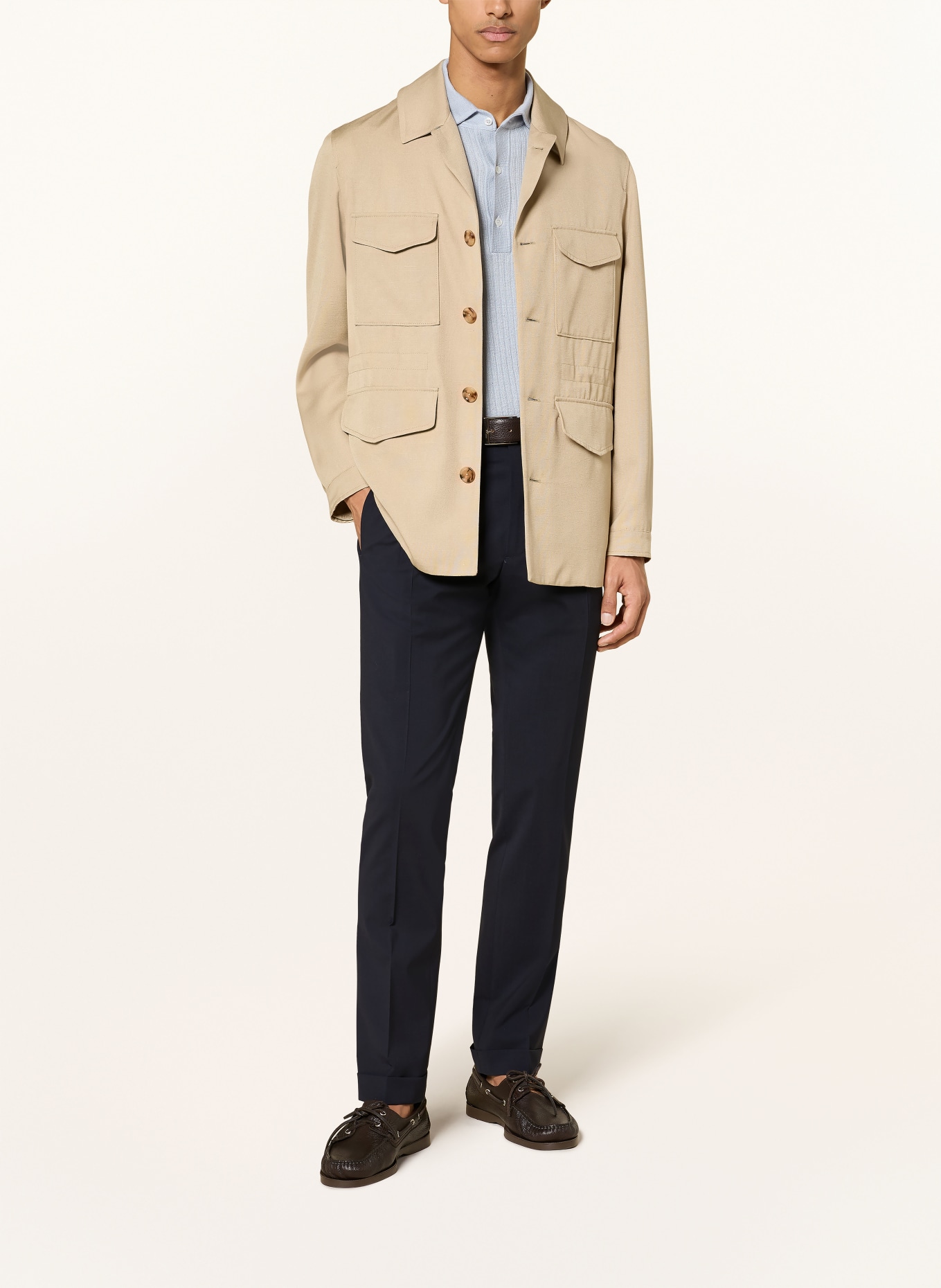 BERWICH Pantalon de costume coupe contemporaine: BLEU FONCÉ