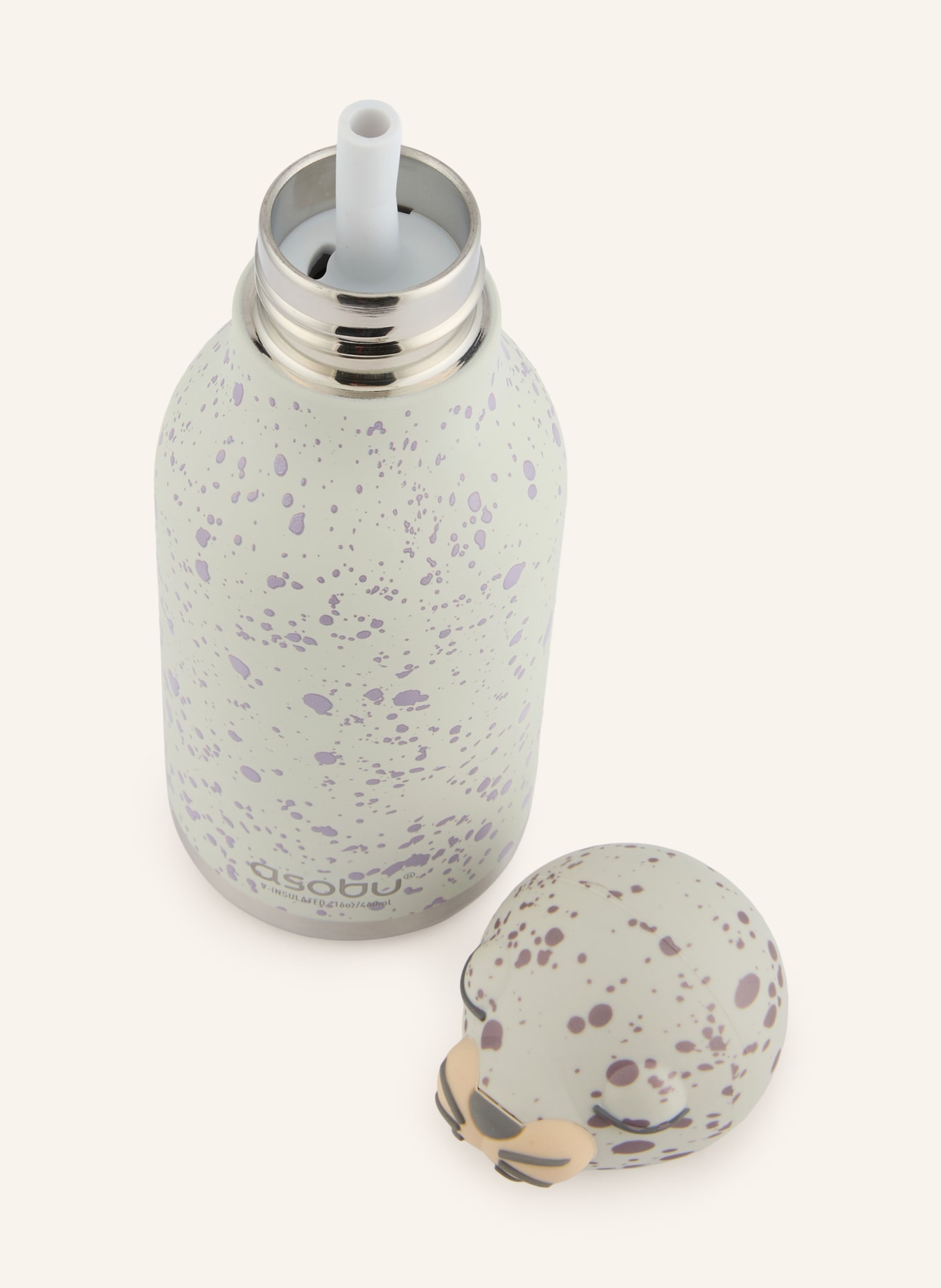 asobu Isolierflasche BESTIE: HELLGRAU / BEIGE / SCHWARZ