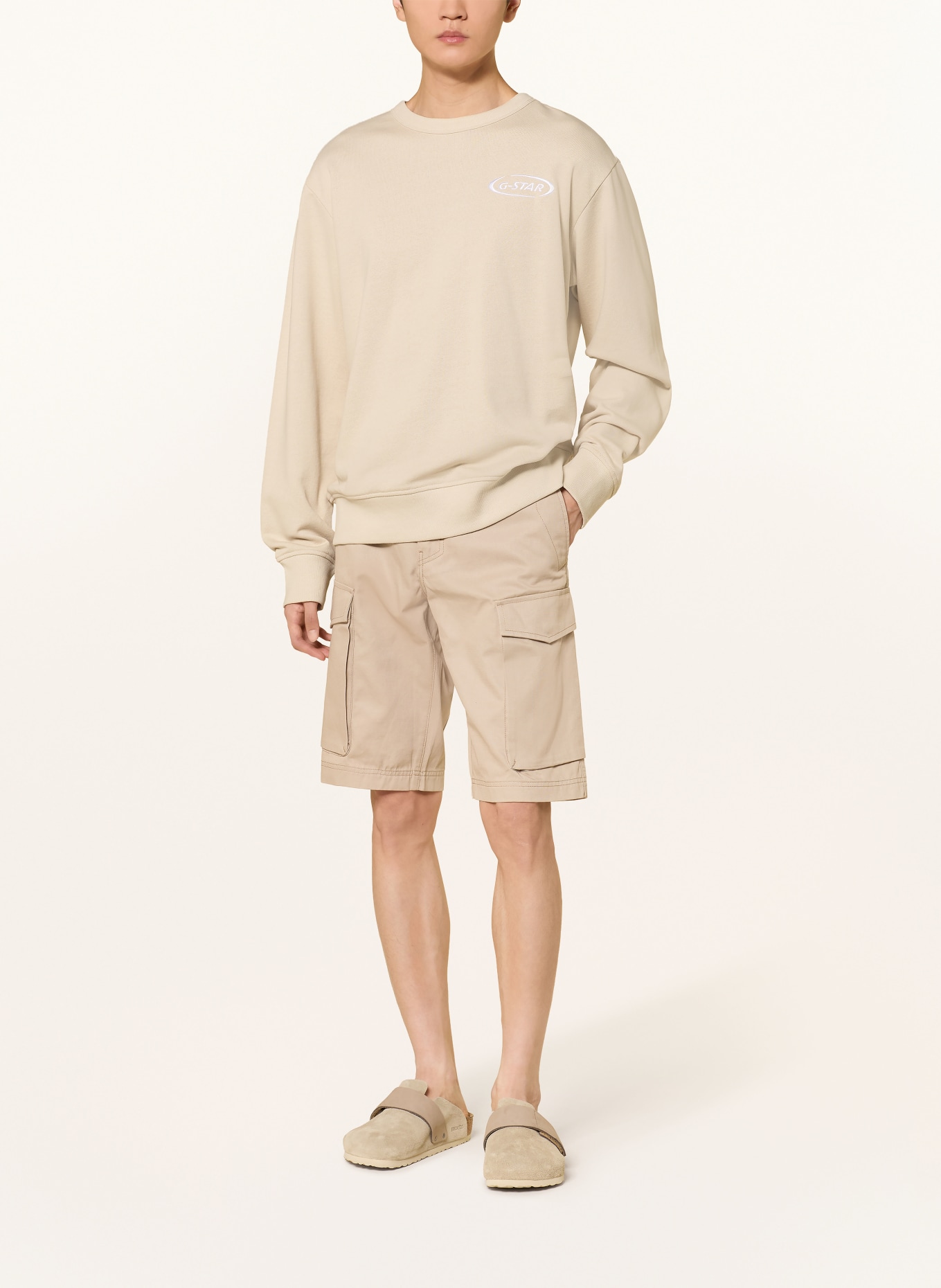 G-Star Sweatshirt: ECRU / HVID