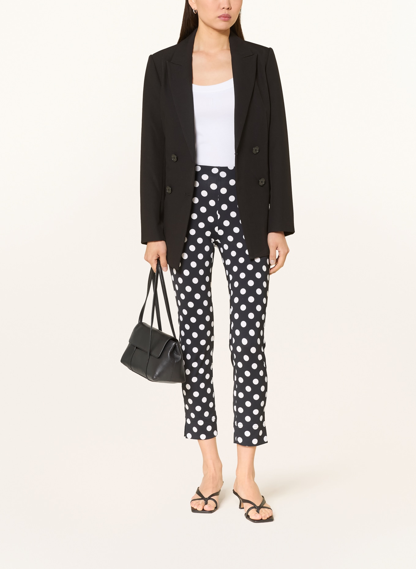 SEDUCTIVE 7/8-broek SABRINA van jersey: ZWART / WIT