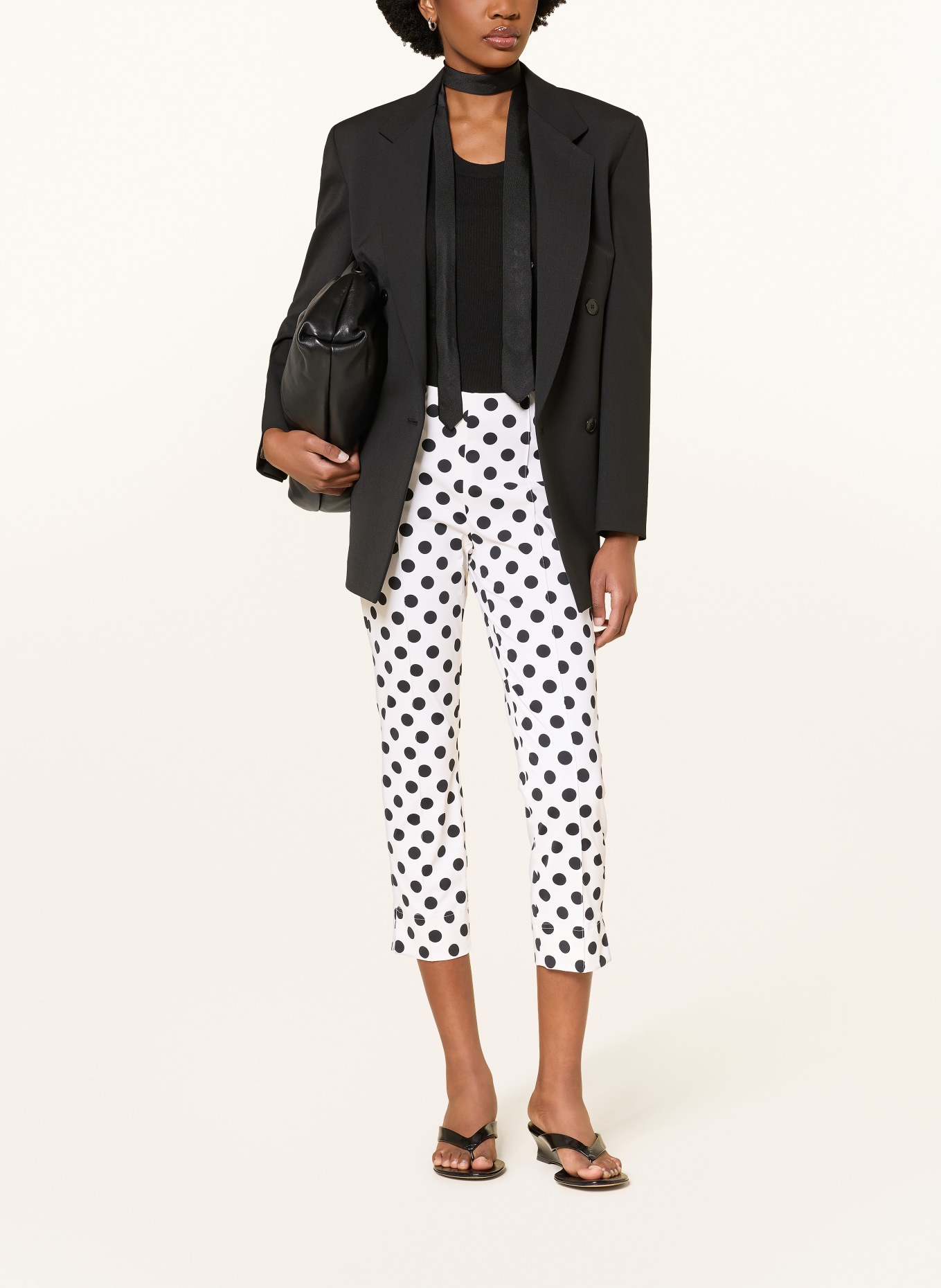 SEDUCTIVE Pantalon 3/4: BLANC / NOIR