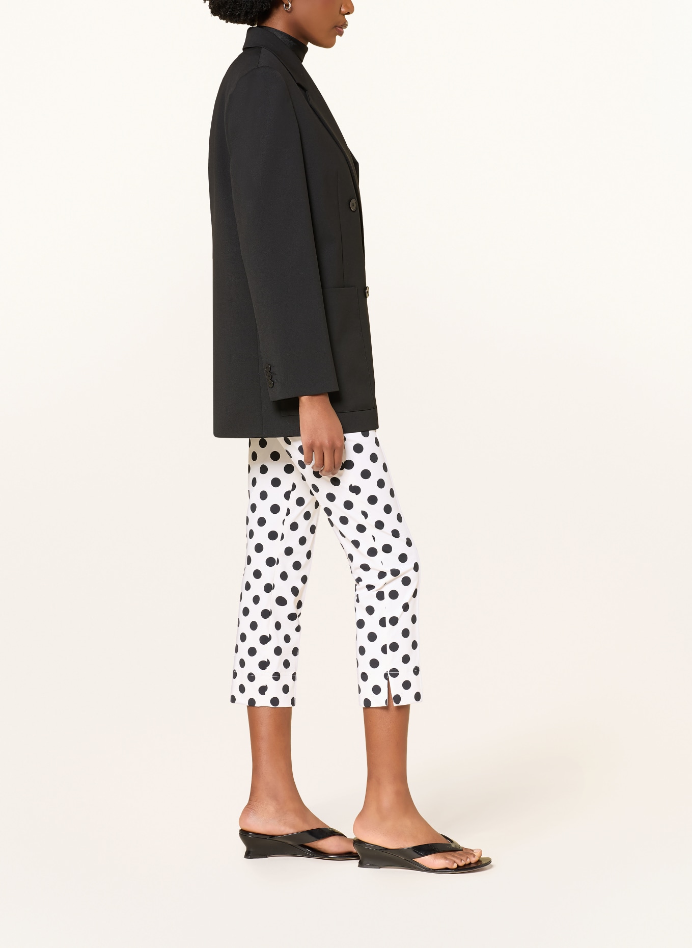 SEDUCTIVE Pantalon 3/4: BLANC / NOIR