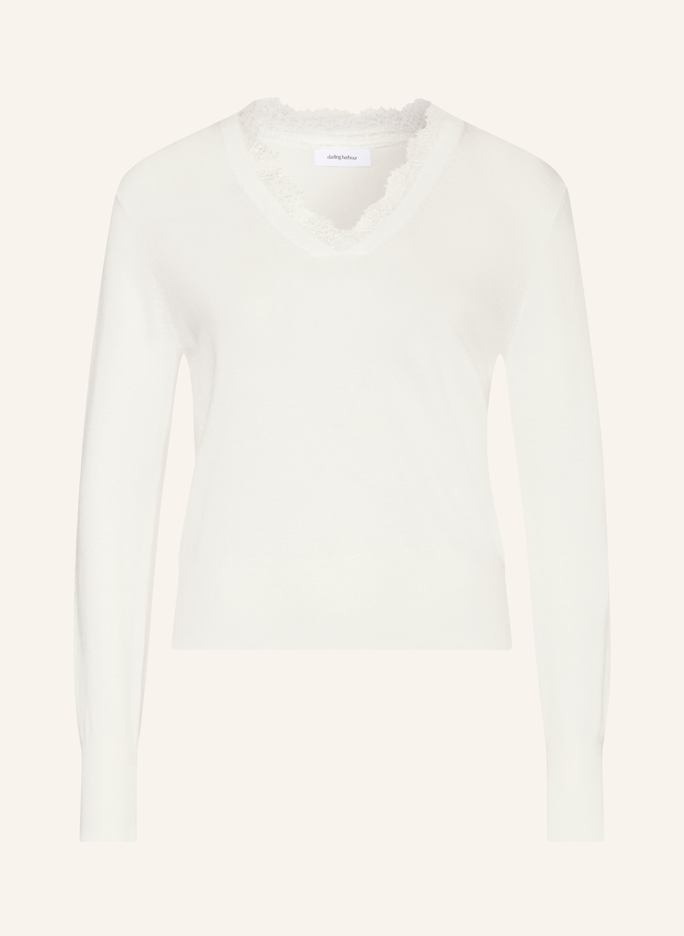 darling harbour Pullover mit Spitze: ECRU