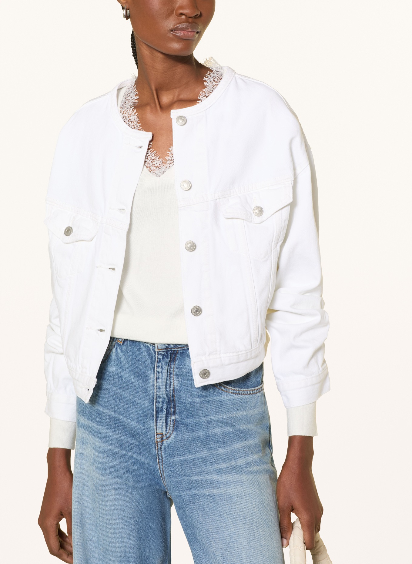darling harbour Pullover mit Spitze: ECRU
