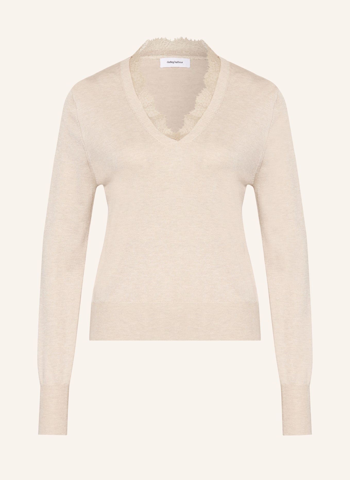 darling harbour Pullover mit Spitze: Sand Melange