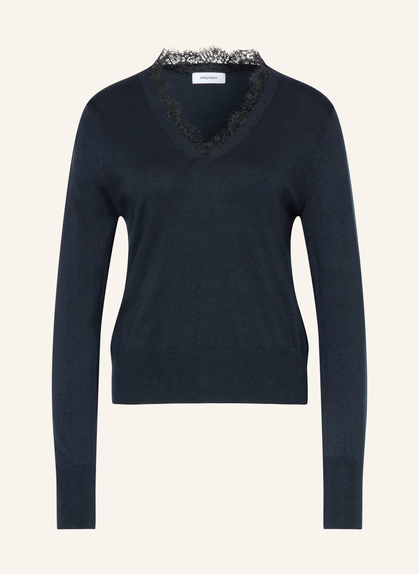 darling harbour Sweater with lace: NAVY
