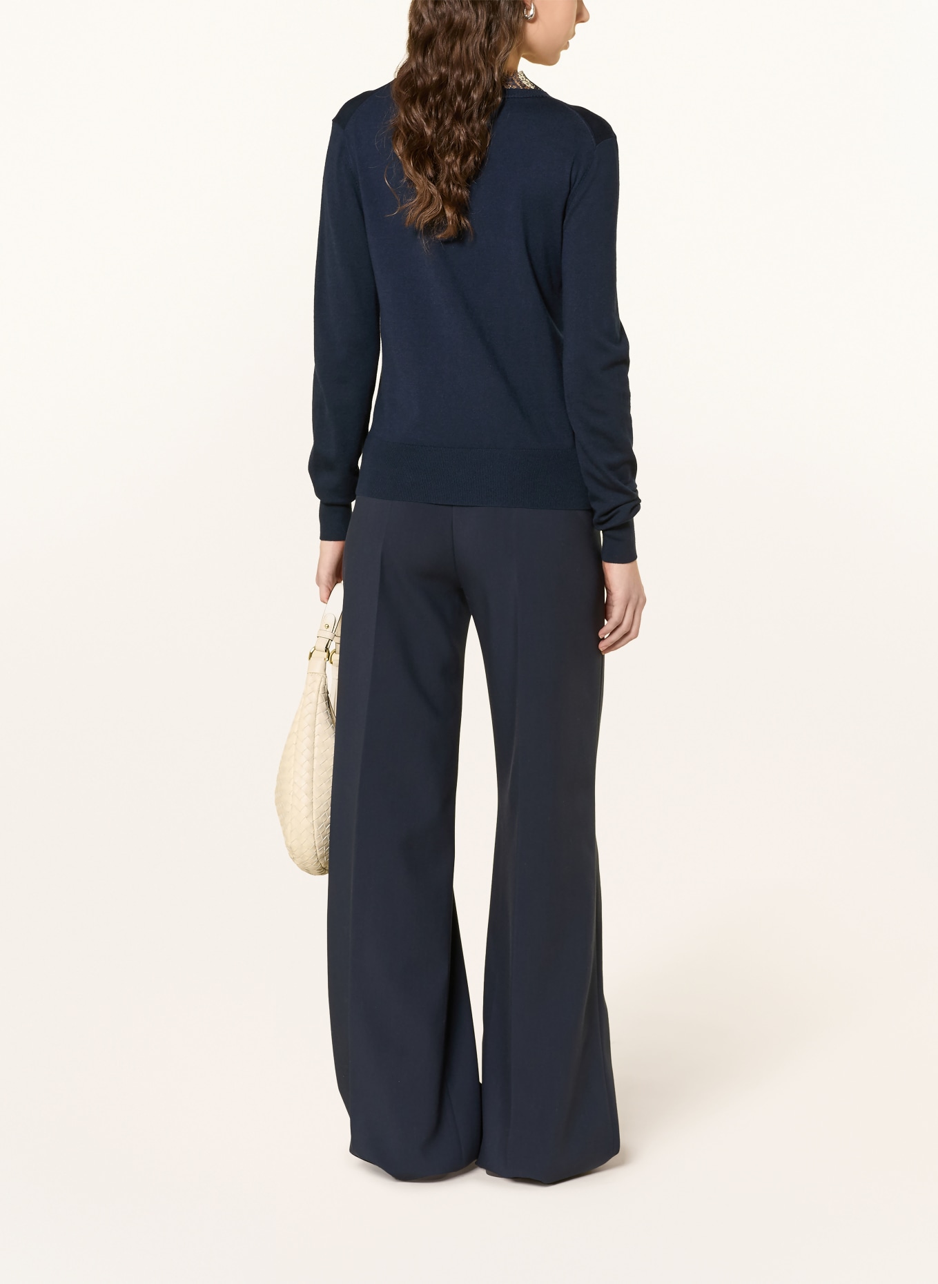 darling harbour Sweater with lace: NAVY