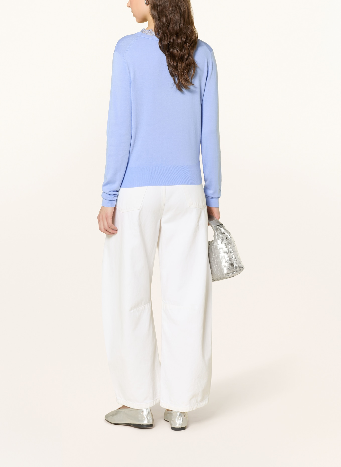 darling harbour Sweater with lace: corn flower blue