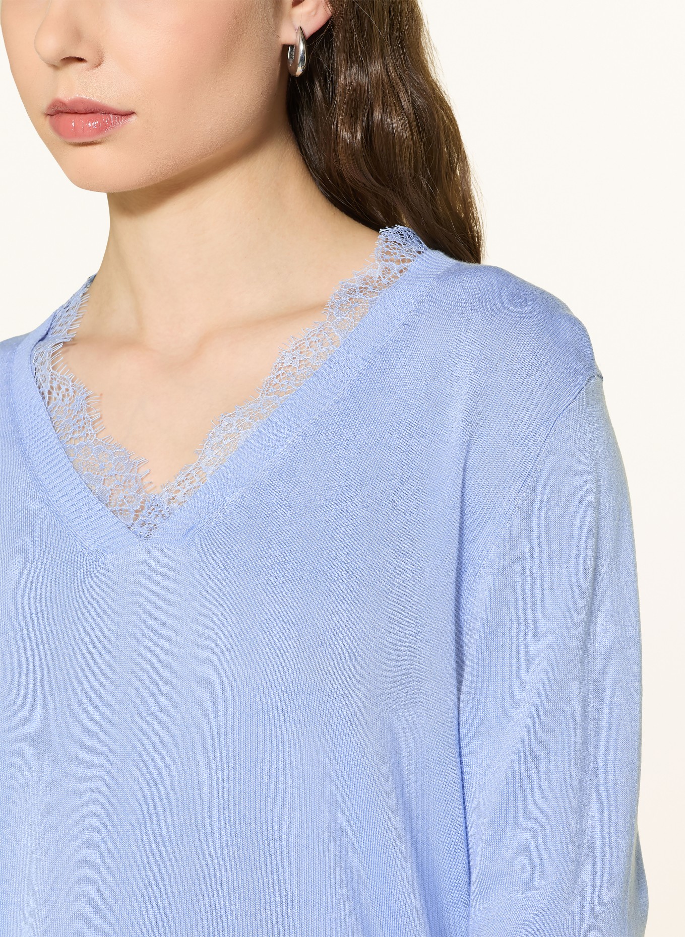 darling harbour Sweater with lace: corn flower blue
