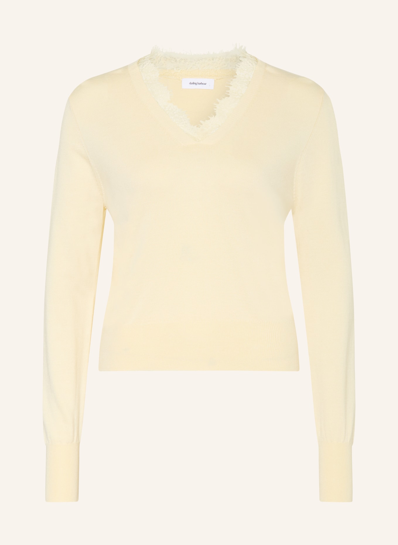darling harbour Pullover mit Spitze: butter yellow