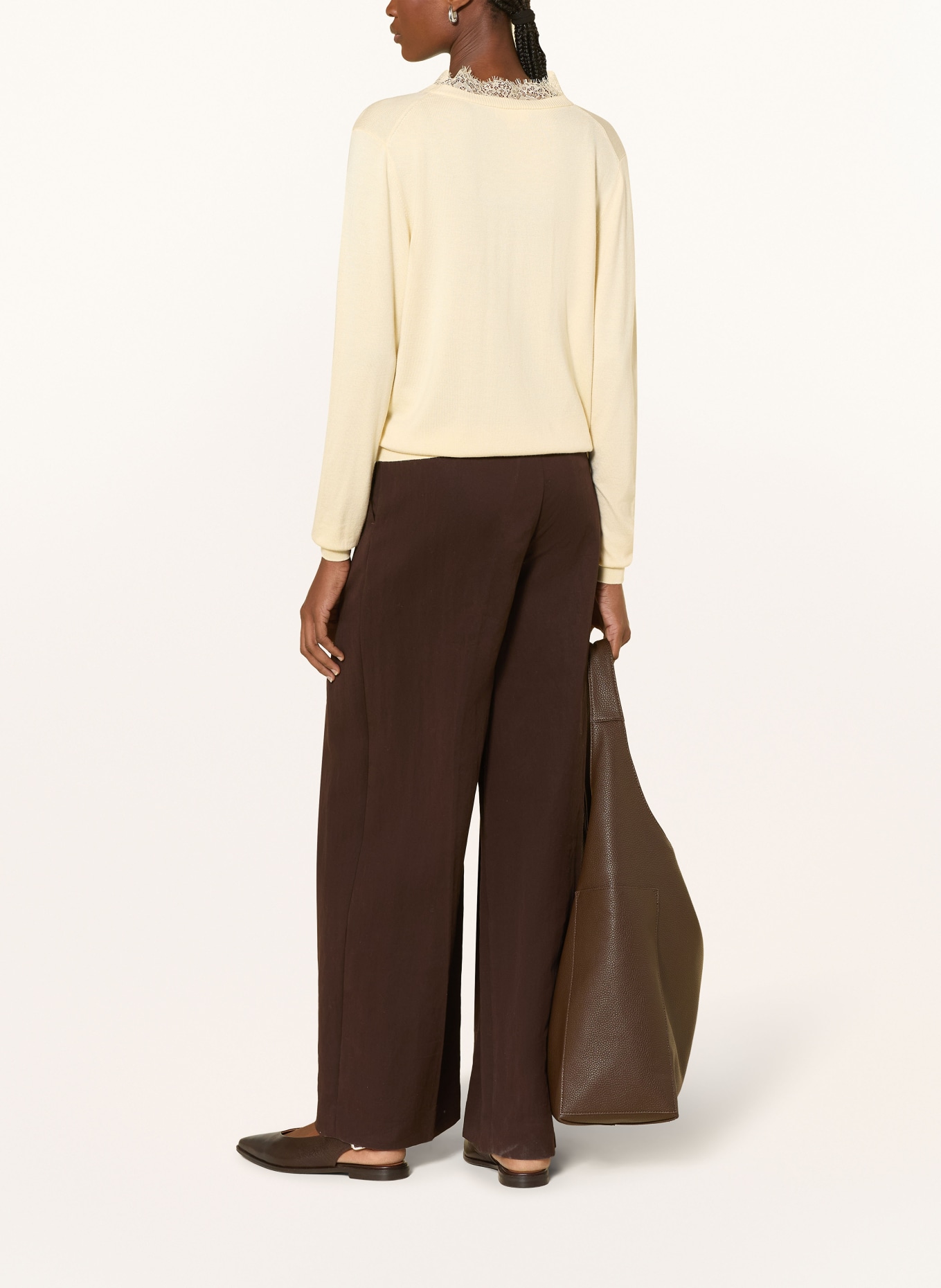 darling harbour Pullover mit Spitze: butter yellow