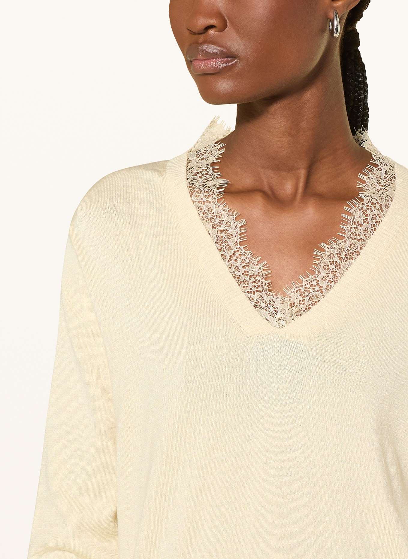 darling harbour Pullover mit Spitze: butter yellow