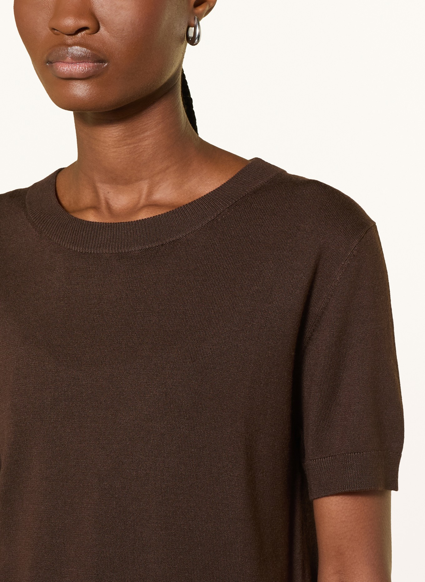 darling harbour knit shirt: DARK BROWN
