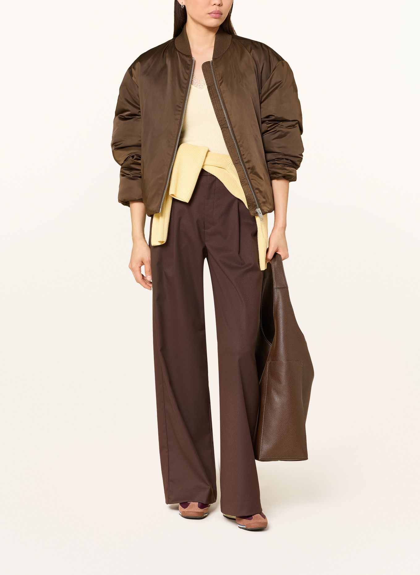 darling harbour Dzianinowy top z koronką: butter yellow