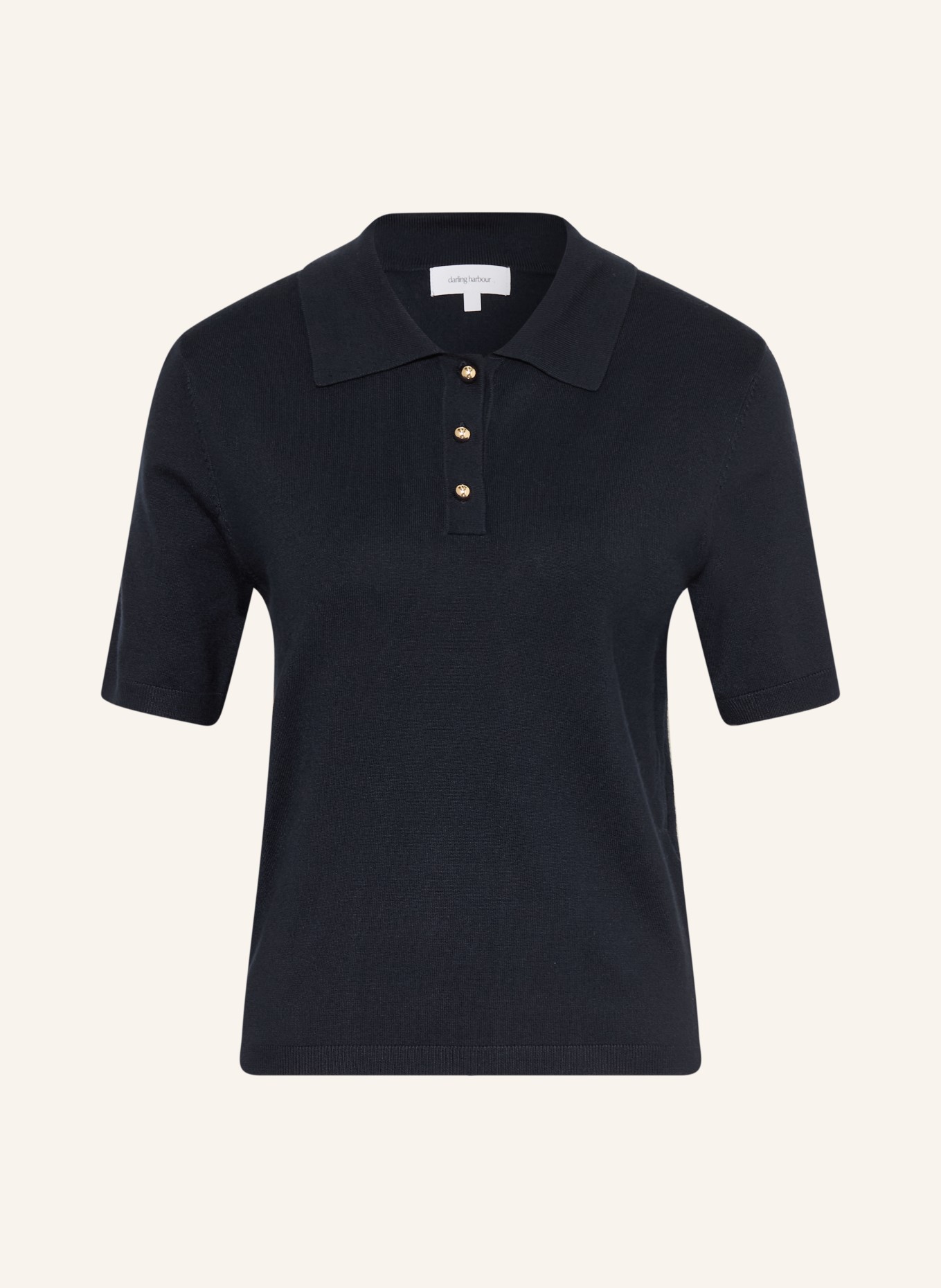 darling harbour knitted polo shirt: NAVY