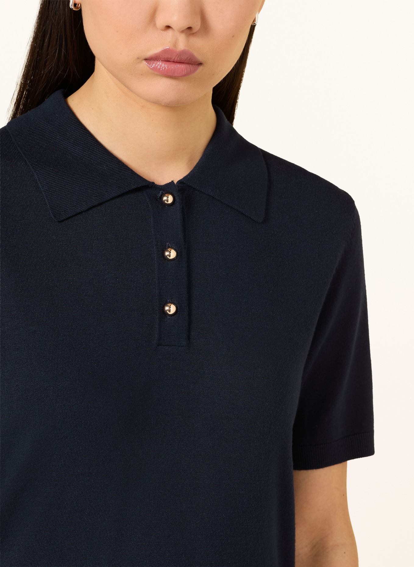 darling harbour knitted polo shirt: NAVY
