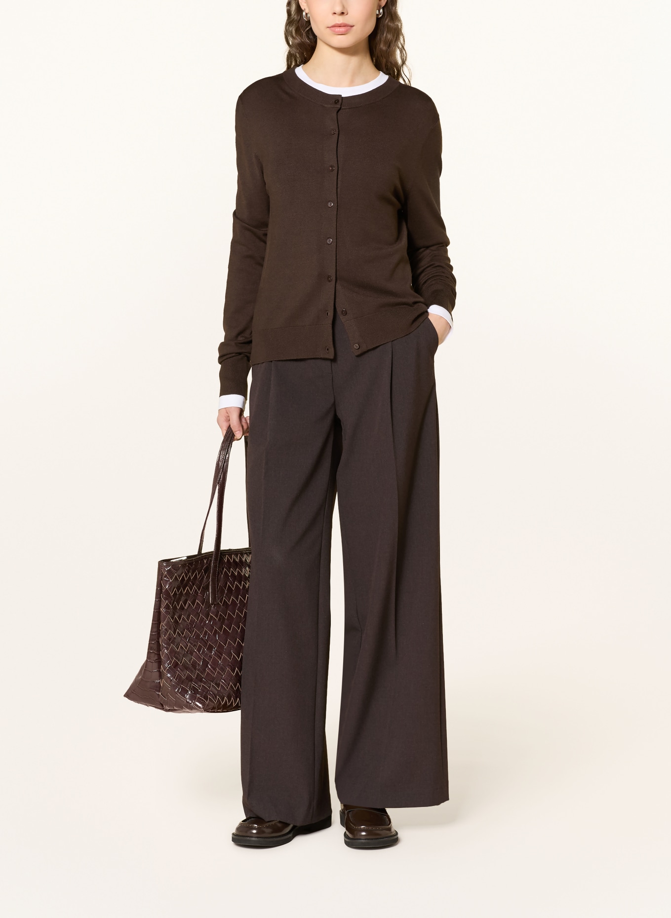 darling harbour cardigan: DARK BROWN