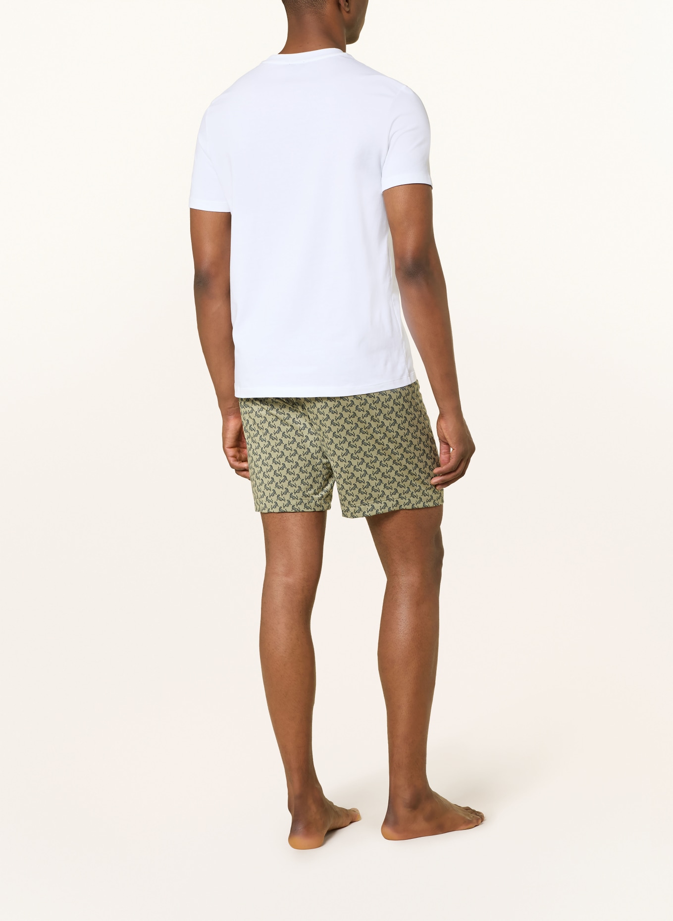 mey Schlafshorts Serie TIPSY TIGERS: OLIV / SCHWARZ