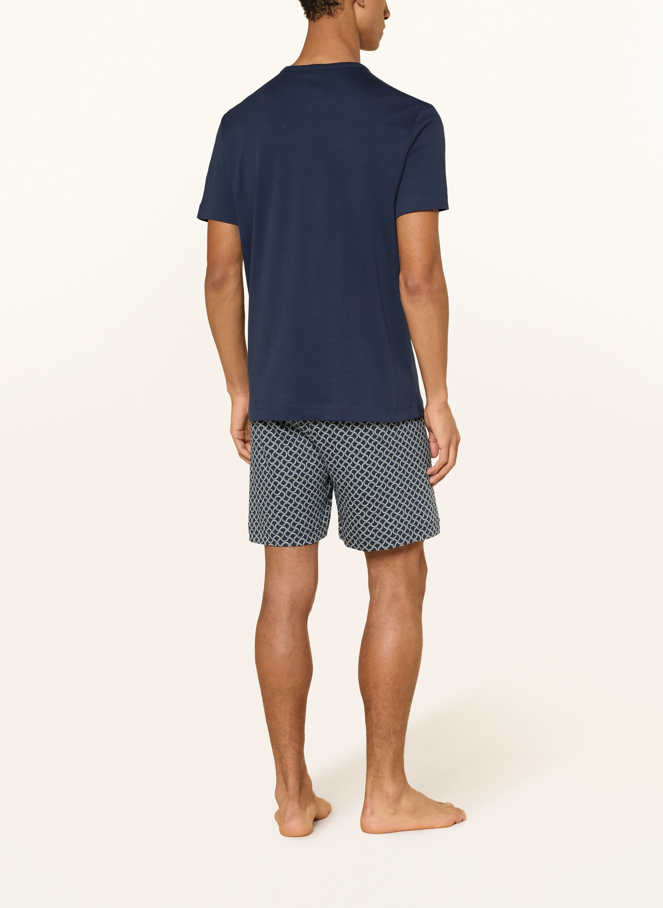 mey Shorty-pyjama uit de CURVES-serie: DONKERBLAUW / GROEN / WIT