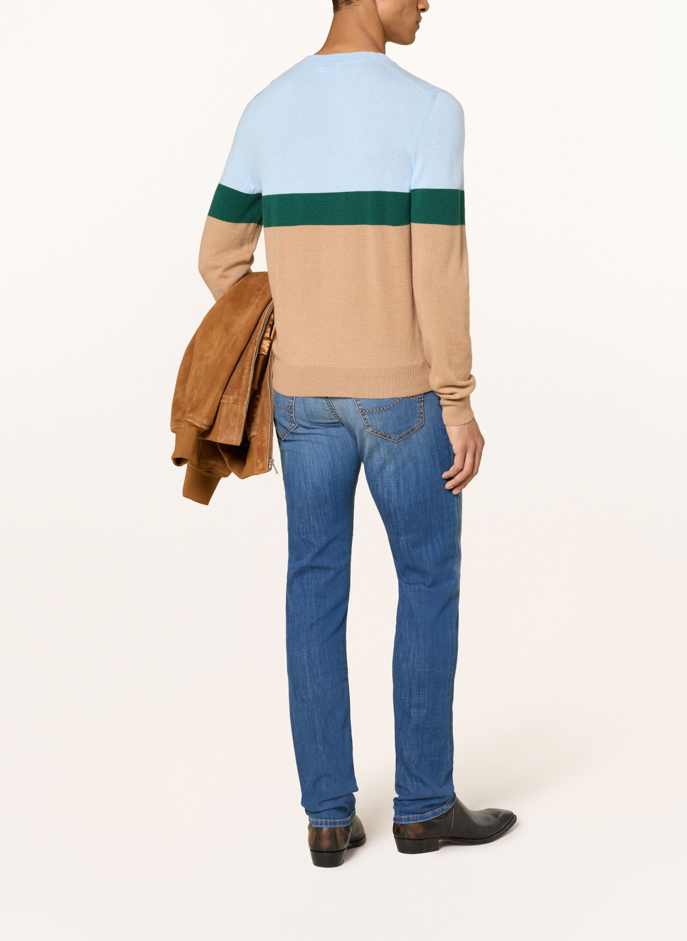 JACOB COHEN Pullover PORSCHE EDITION: CAMEL / DUNKELGRÜN / HELLBLAU