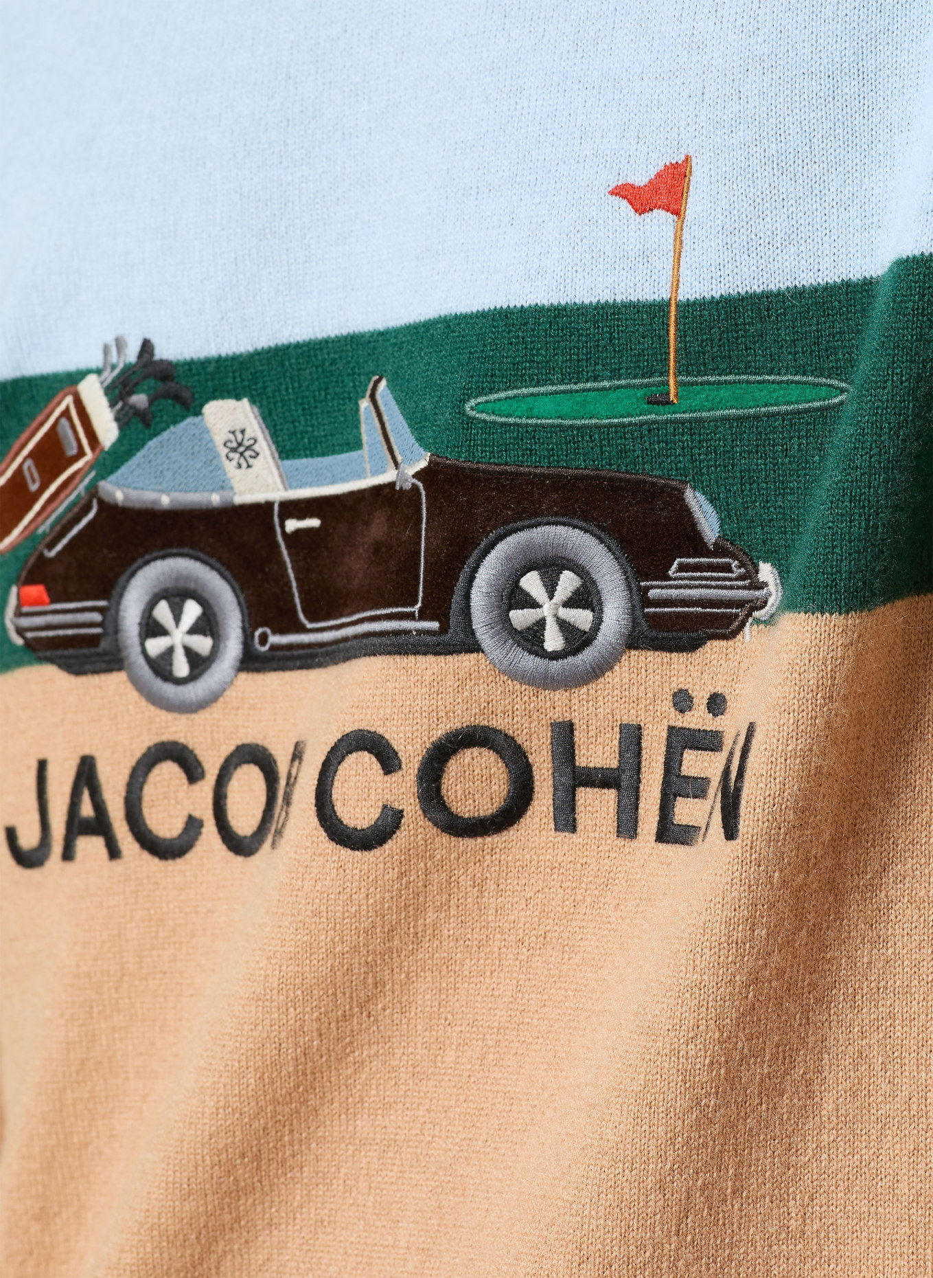 JACOB COHEN Pullover PORSCHE EDITION: CAMEL / DUNKELGRÜN / HELLBLAU