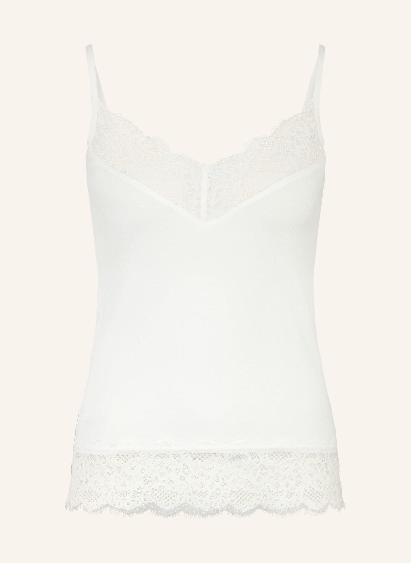 darling harbour Jerseytop mit Spitze: OFFWHITE