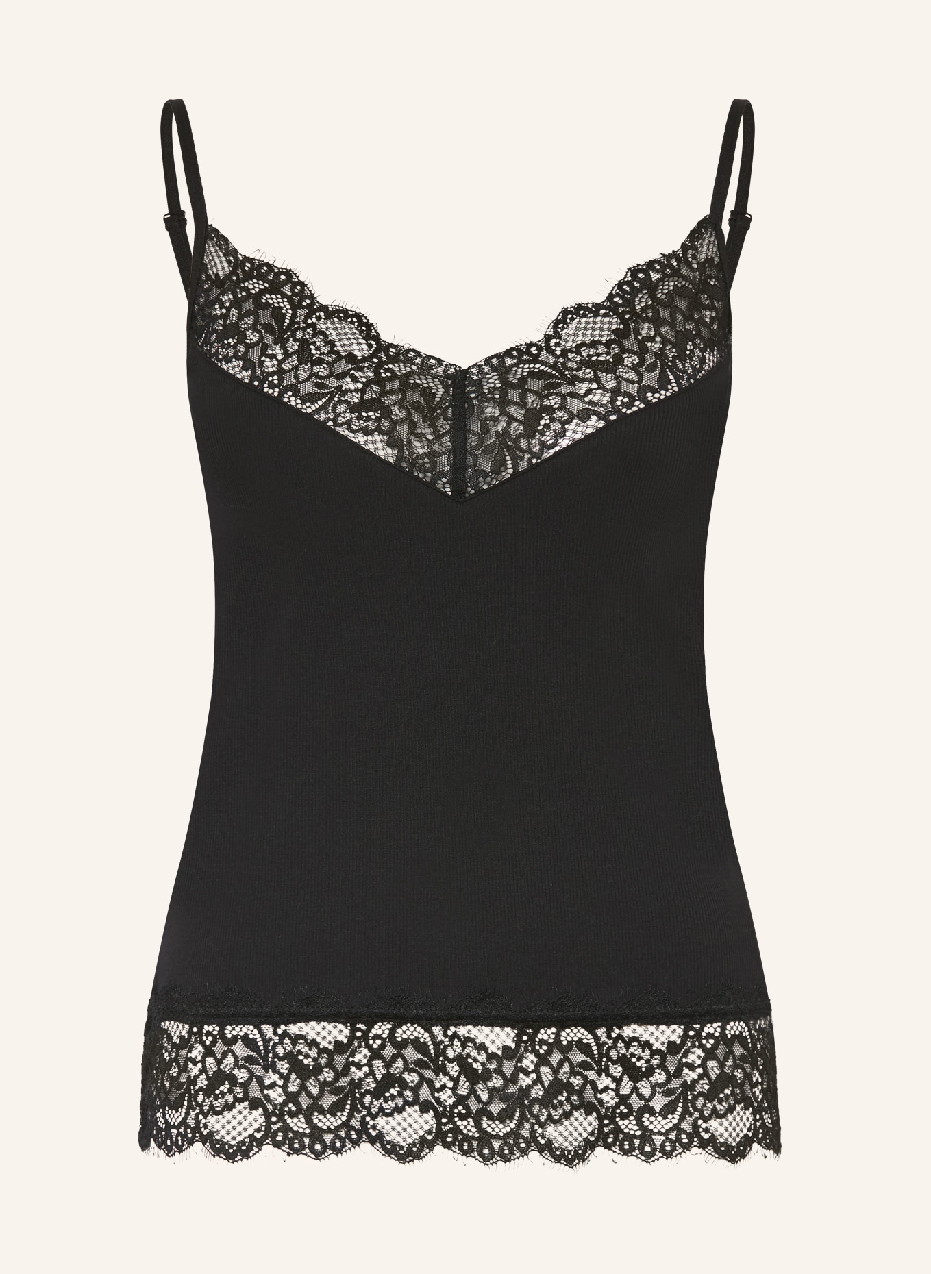 darling harbour Jerseytop mit Spitze: BLACK