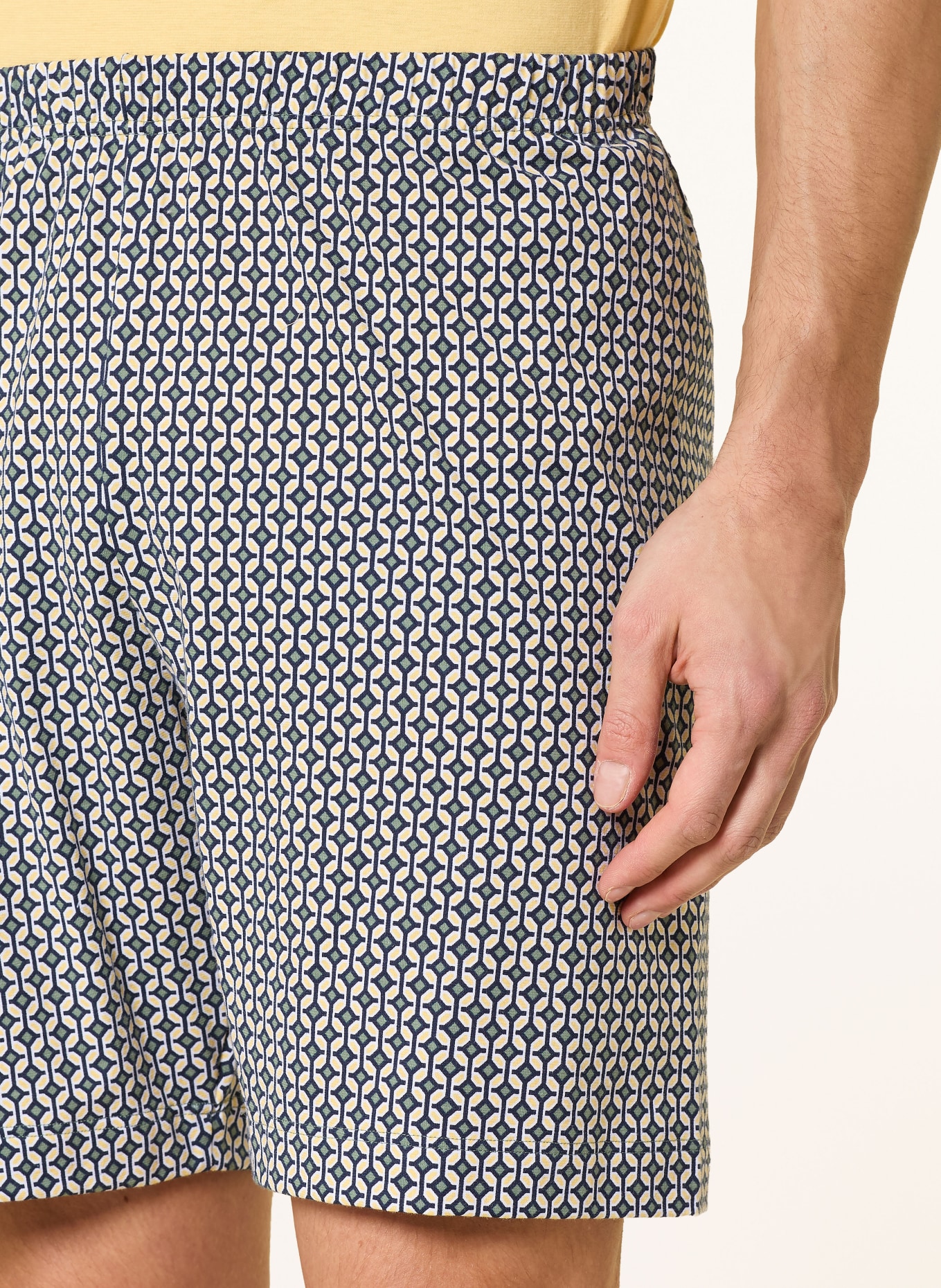 mey Shorty-Schlafanzug: HELLGELB / KHAKI / DUNKELBLAU