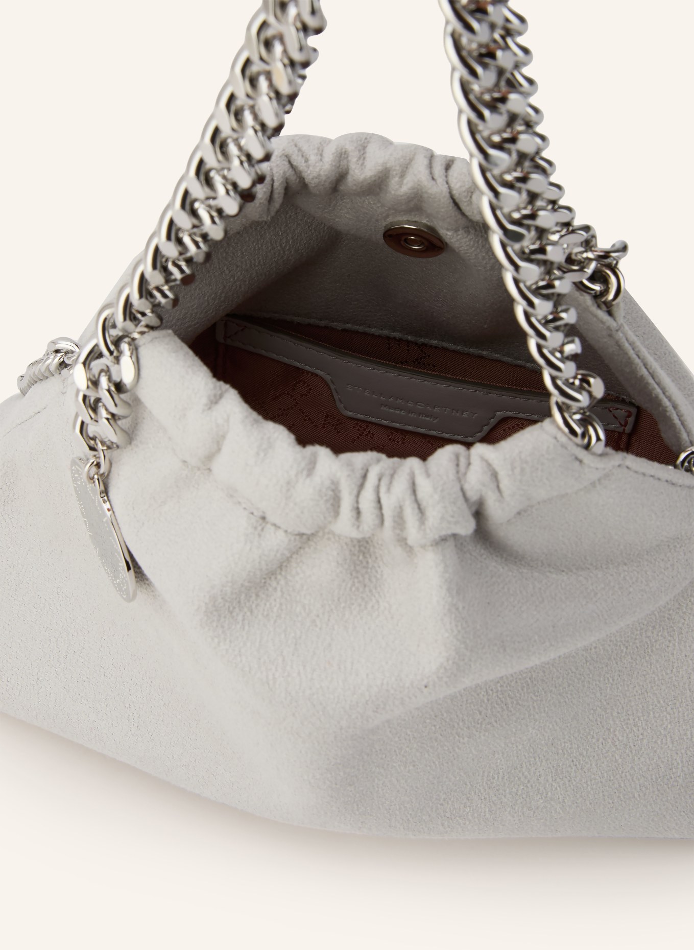 STELLA McCARTNEY Handtas FALABELLA MINI: LICHTGRIJS / ZILVER