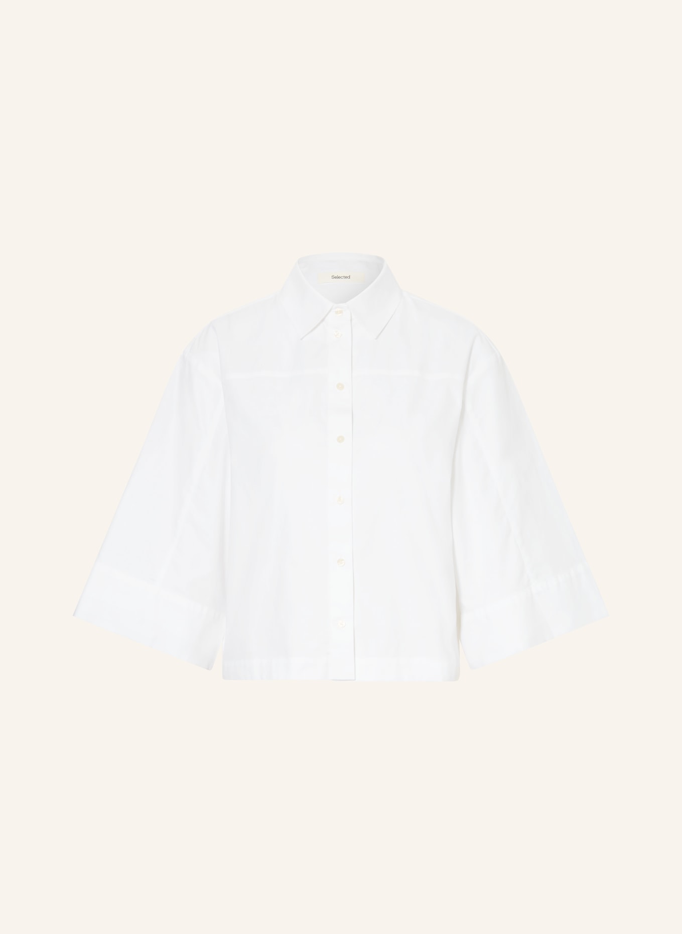 SELECTED Femme Hemdbluse mit 3/4-Arm: WEISS