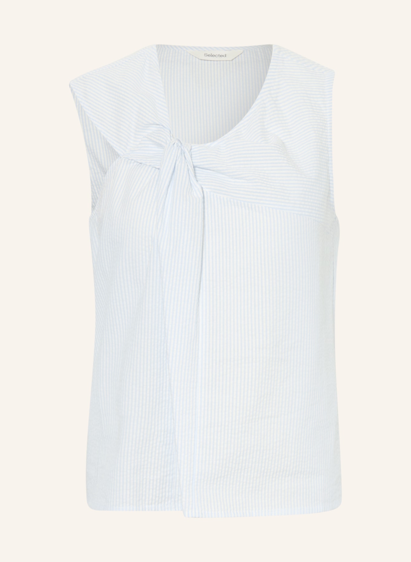 SELECTED Femme Blůza z mušelínu: BÍLÁ / TMAVĚ MODRÁ