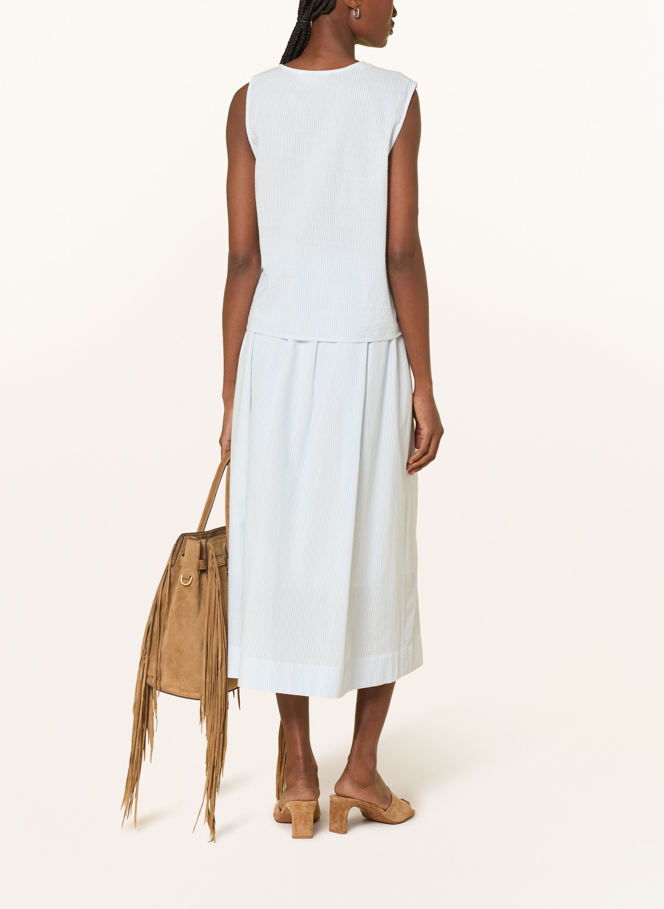 SELECTED Femme Blůza z mušelínu: BÍLÁ / TMAVĚ MODRÁ