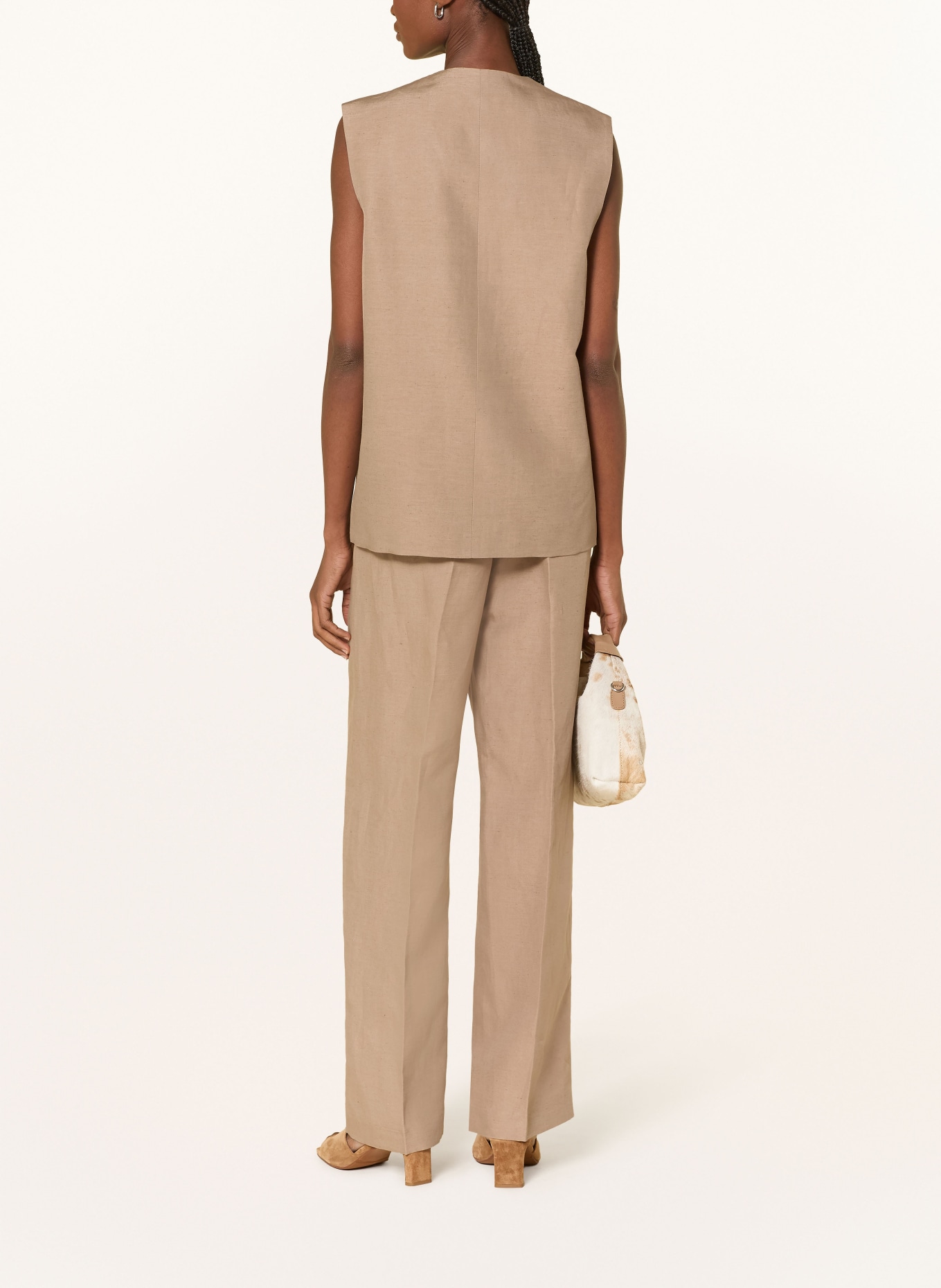 SELECTED Femme Hose mit Leinen: BEIGE