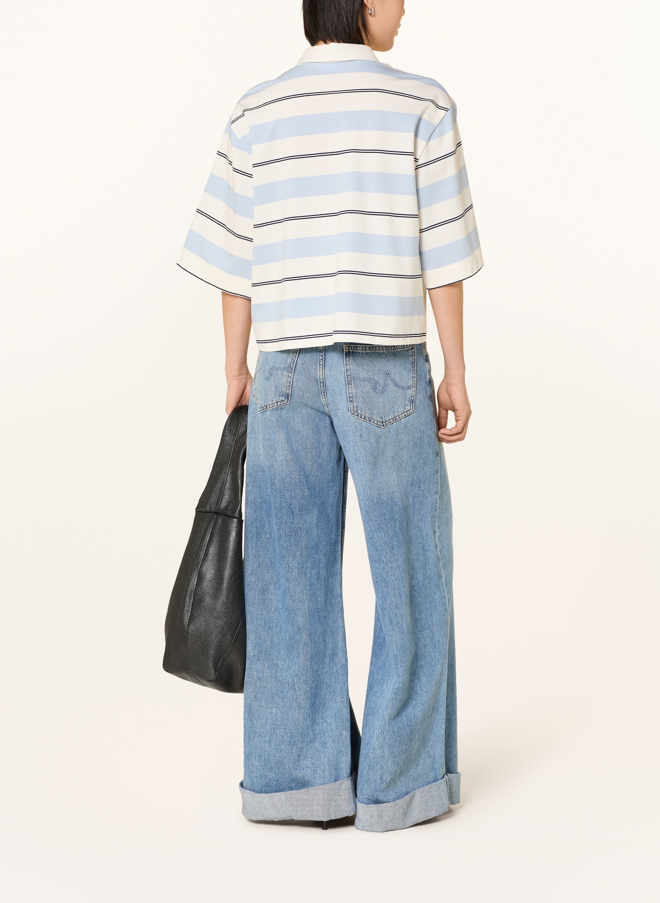 SELECTED Femme Jerseyové polo tričko: BÍLÁ / TMAVĚ MODRÁ / TMAVĚ MODRÁ