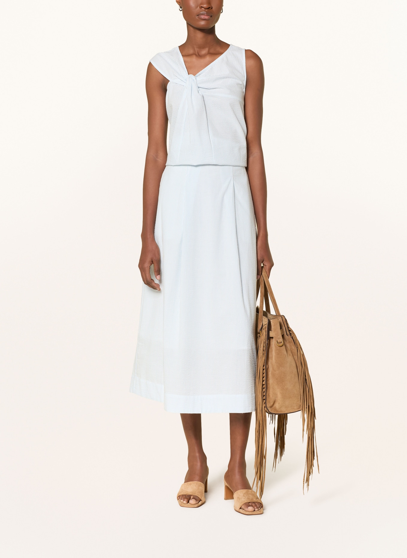 SELECTED Femme skirt: LIGHT BLUE / WHITE