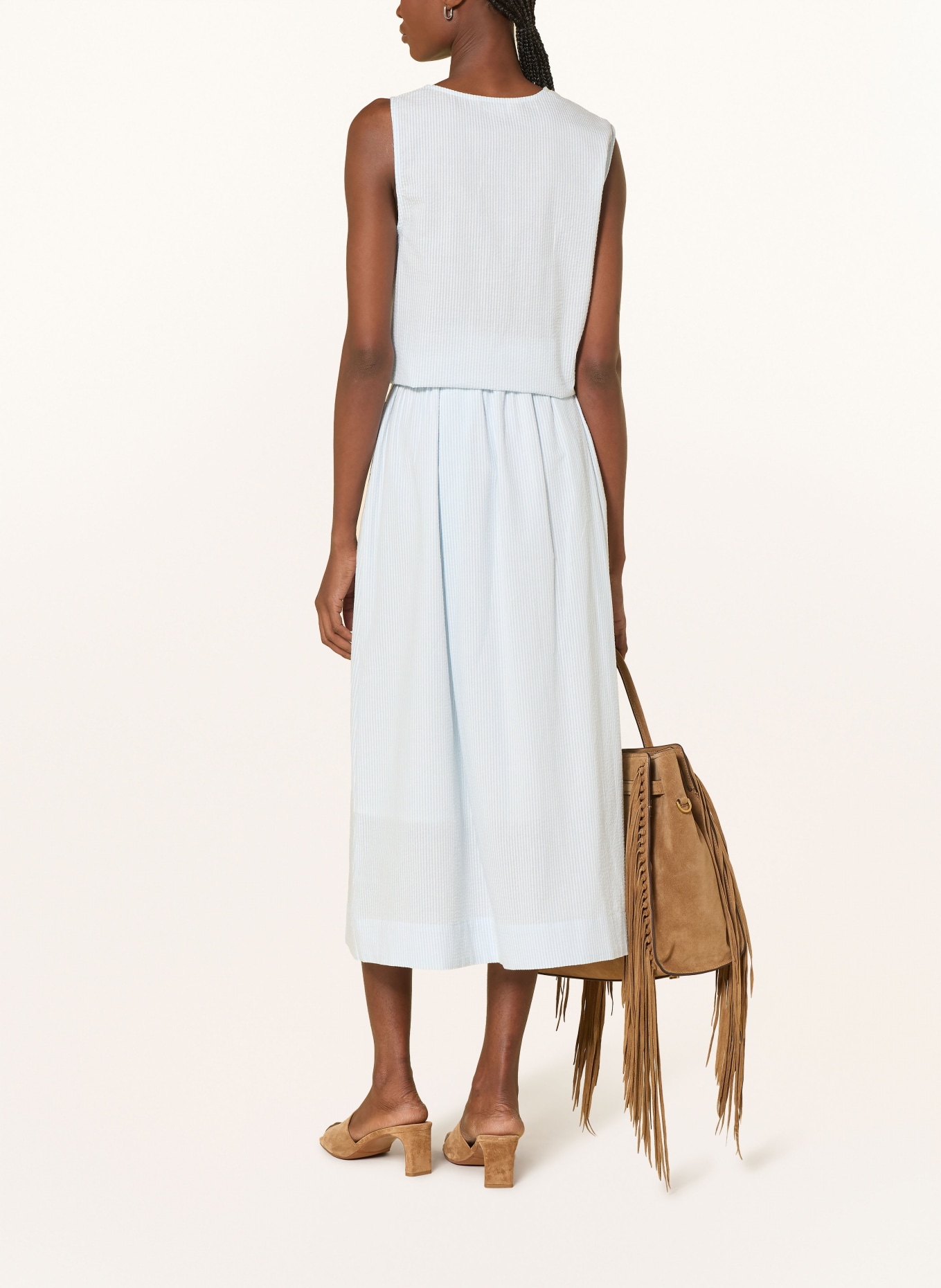 SELECTED Femme skirt: LIGHT BLUE / WHITE