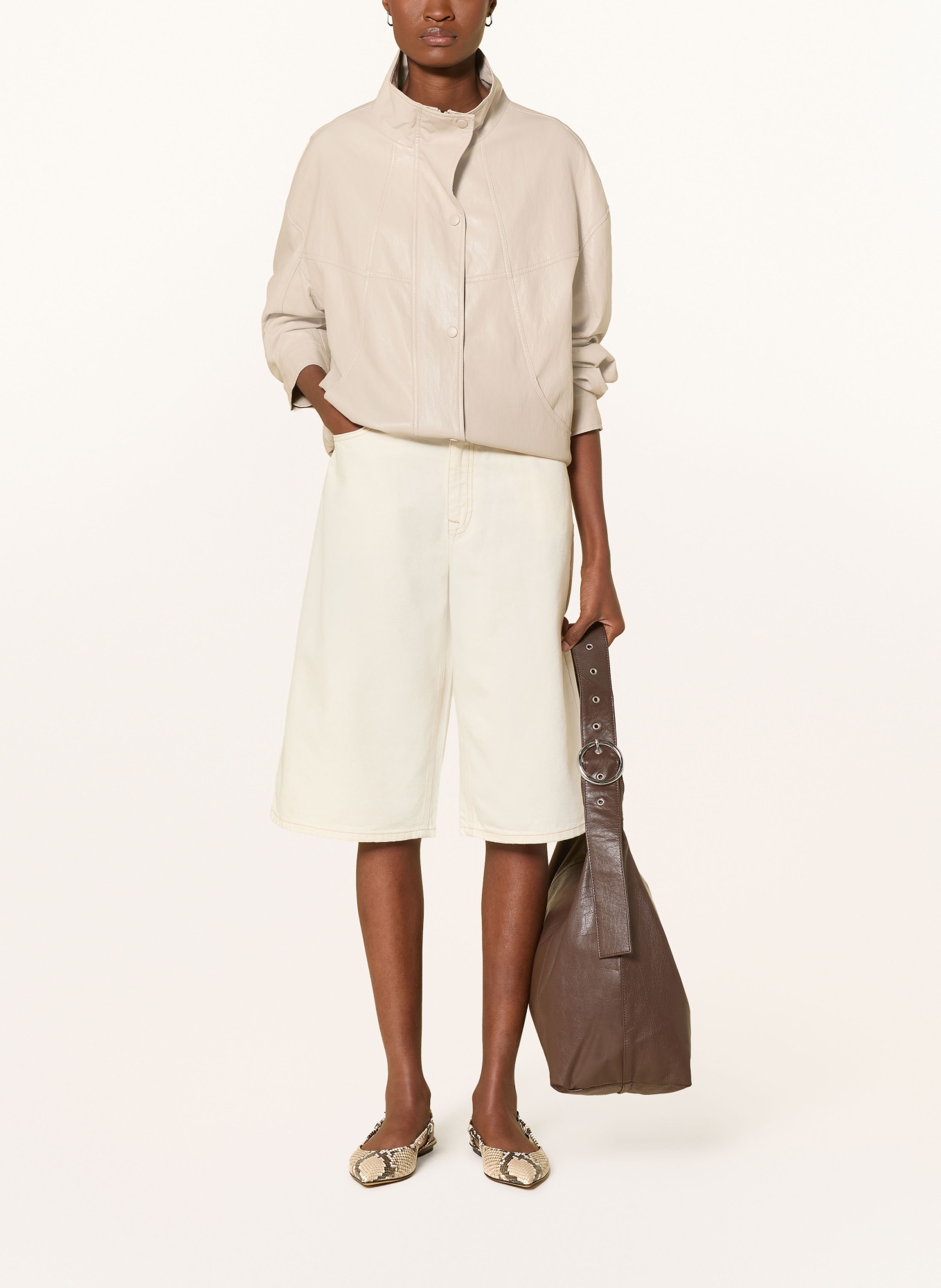 SELECTED Femme Jeans-Bermudas: CREME