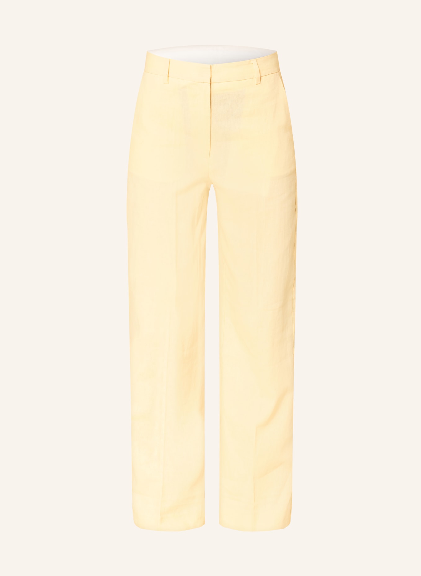 SELECTED Femme Pantalon Marlene en lin: JAUNE CLAIR