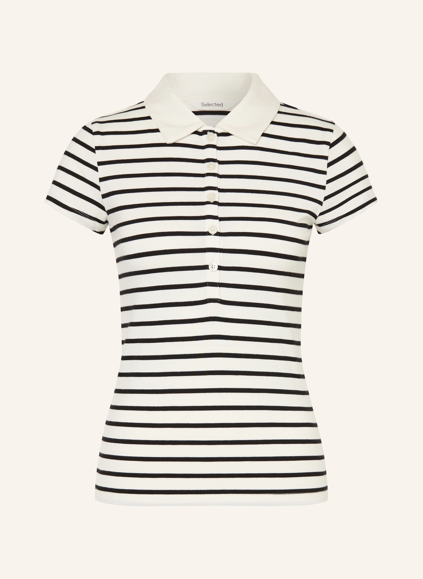 SELECTED Femme Jersey-polotröja: VIT / SVART