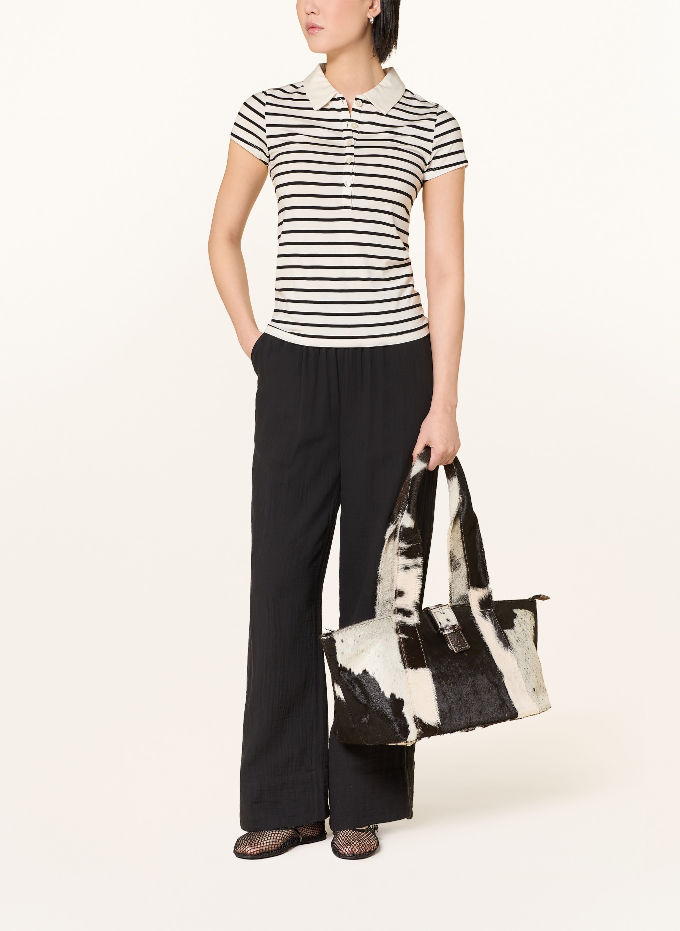 SELECTED Femme Jersey-polotröja: VIT / SVART