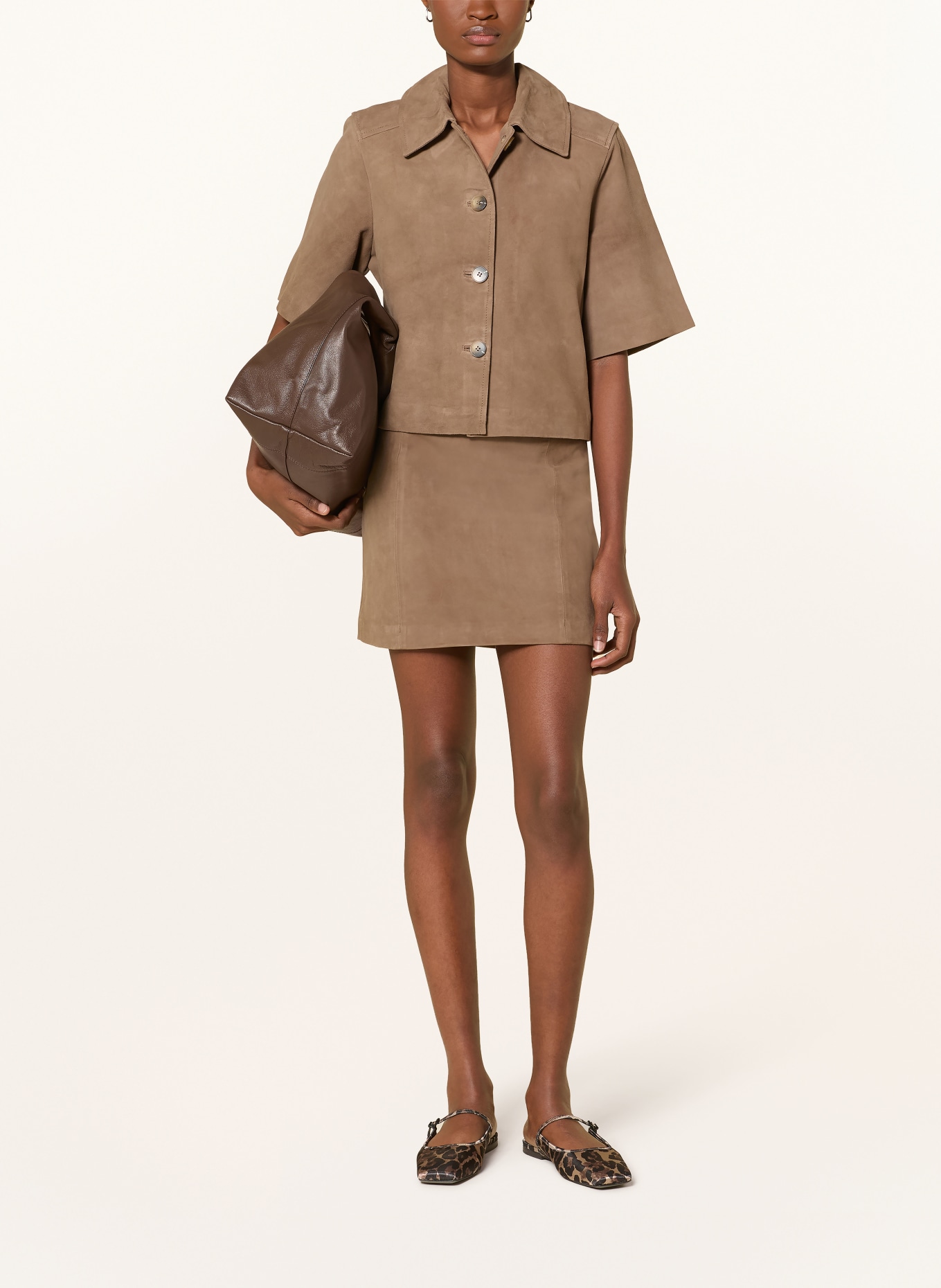SELECTED Femme Jachetă de piele: TAUPE
