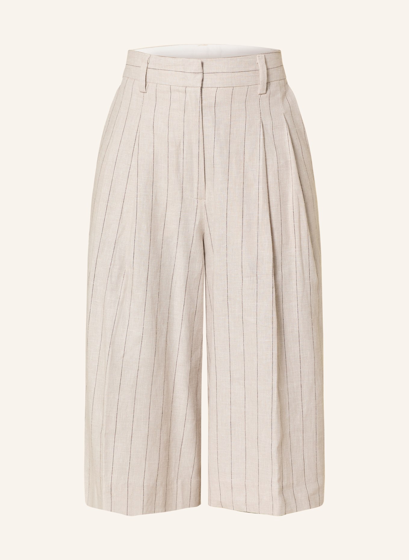 SELECTED Femme Bermuda's met linnen: BEIGE / MARRON FONCÉ