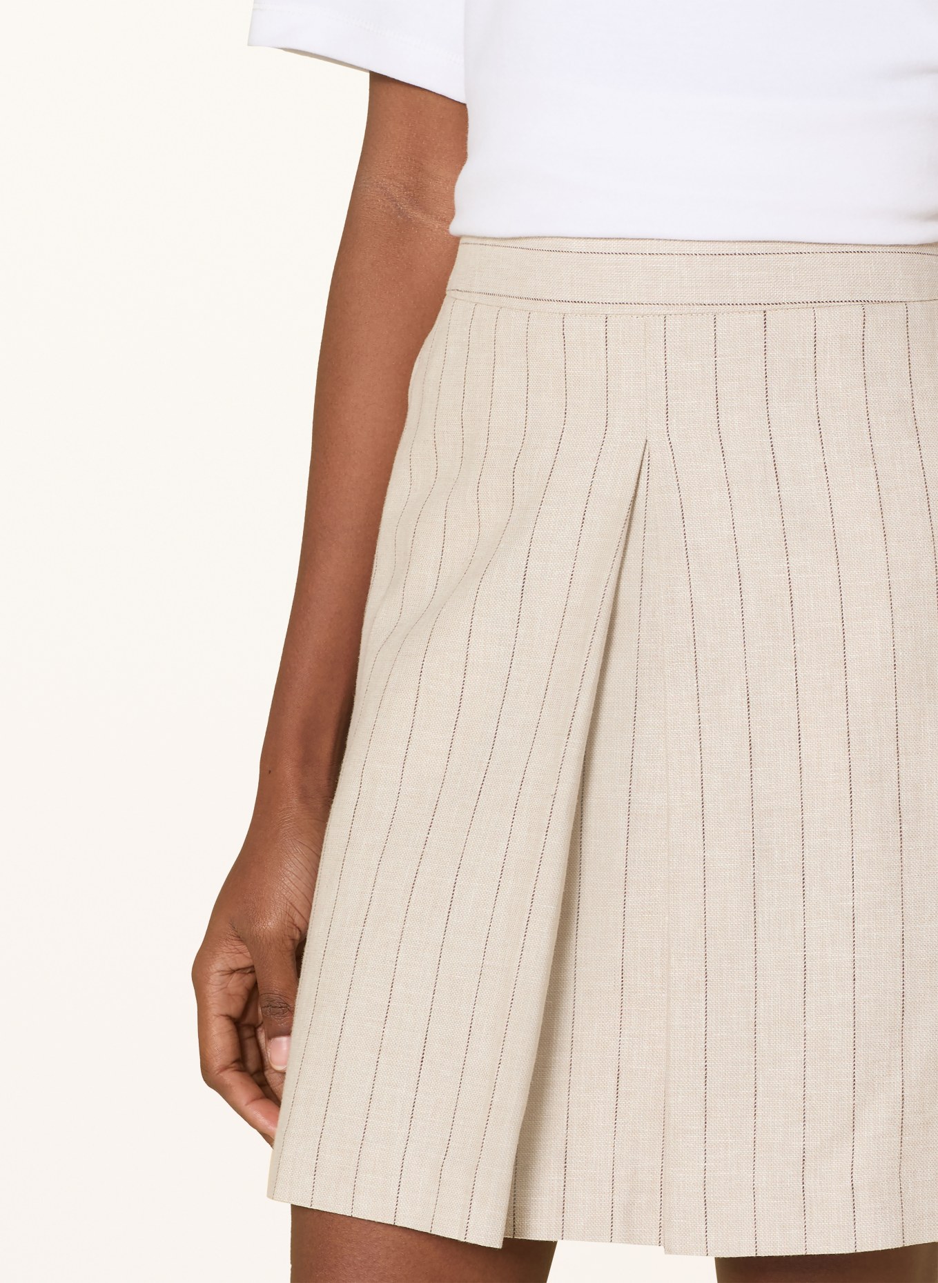 SELECTED Femme rok: BEIGE / MARRON FONCÉ