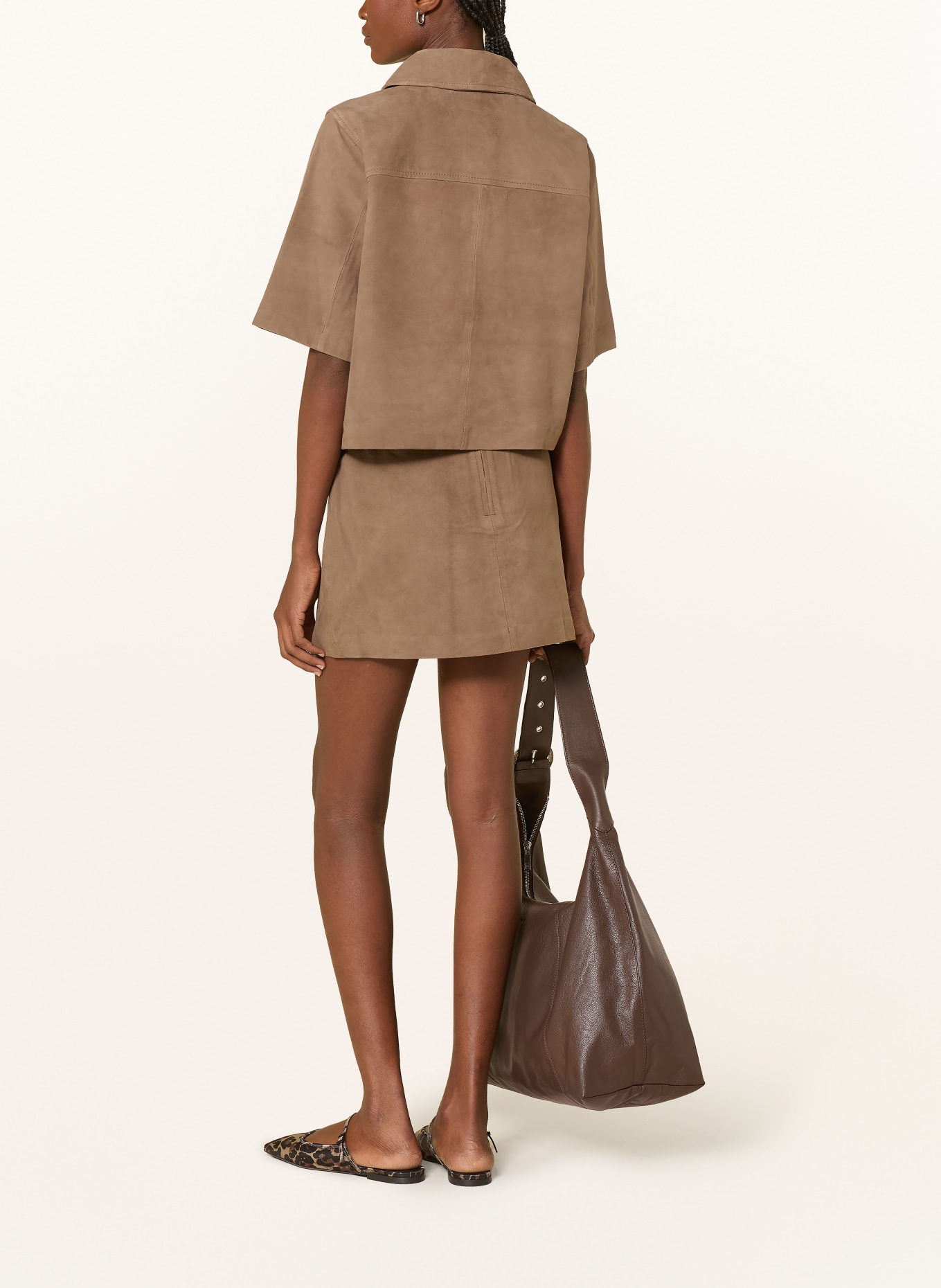 SELECTED Femme Fustă din piele: CAMEL