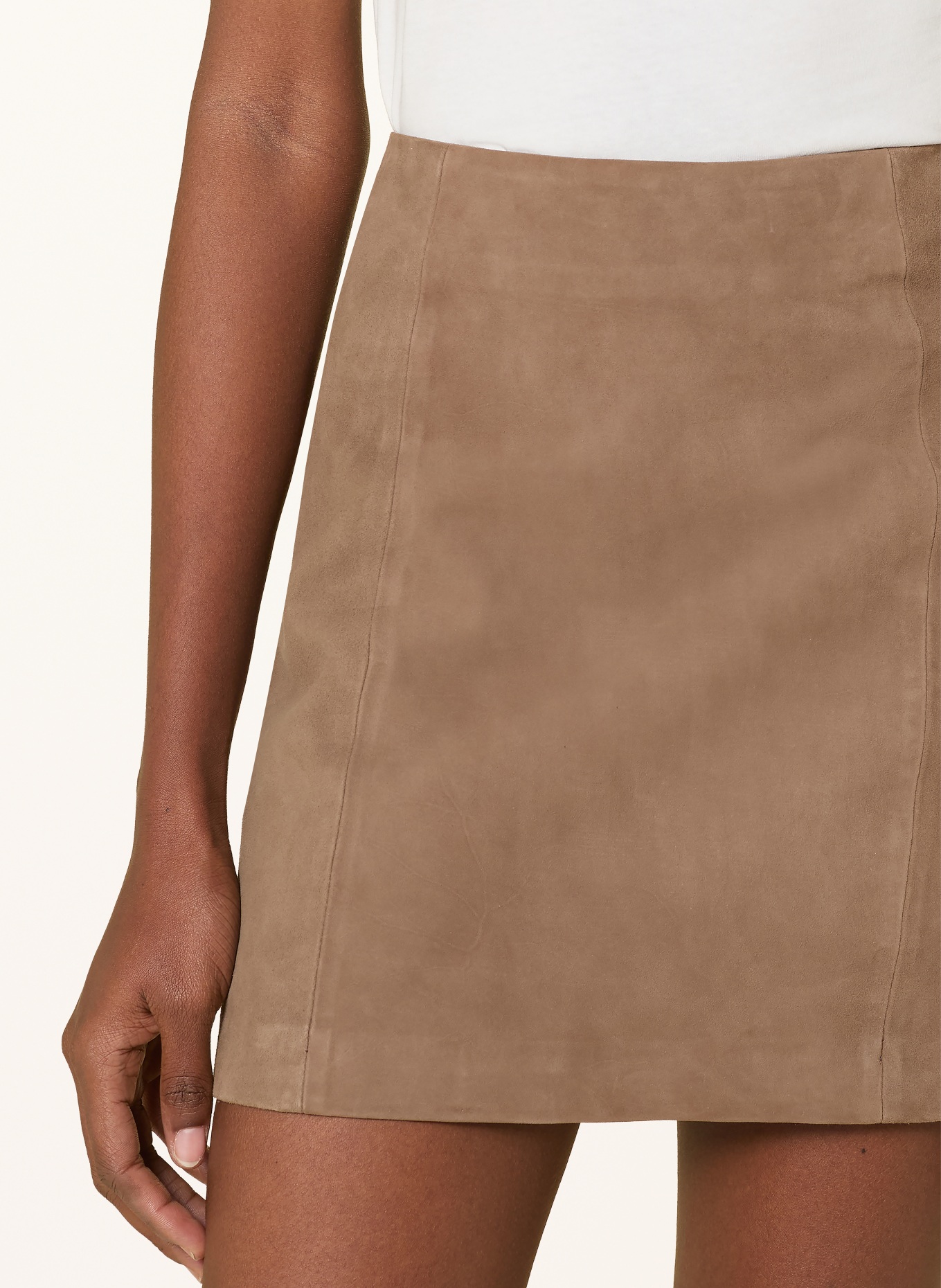 SELECTED Femme Fustă din piele: CAMEL