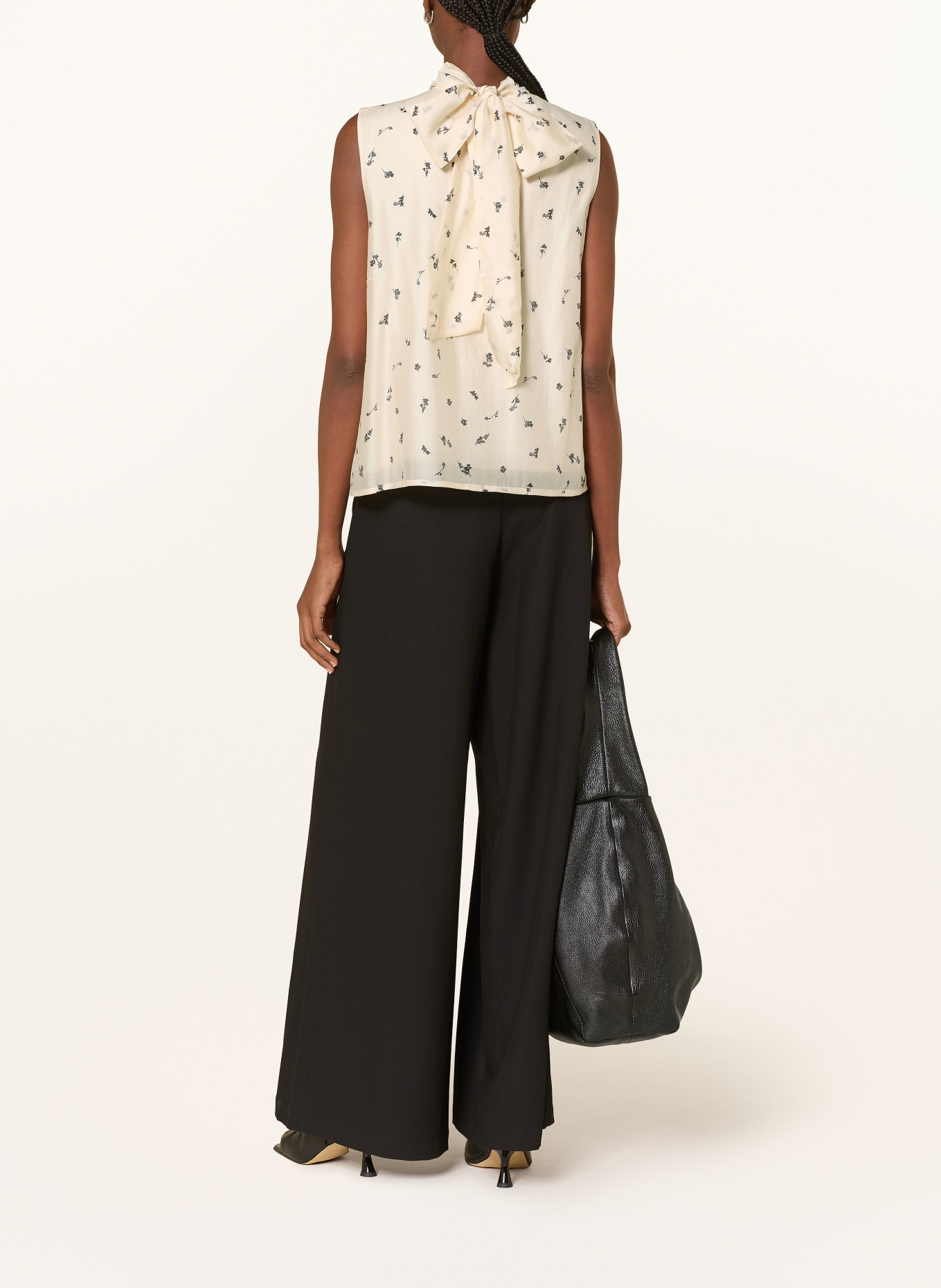 SELECTED Femme Blouse top with bow tie: LIGHT YELLOW / BLACK
